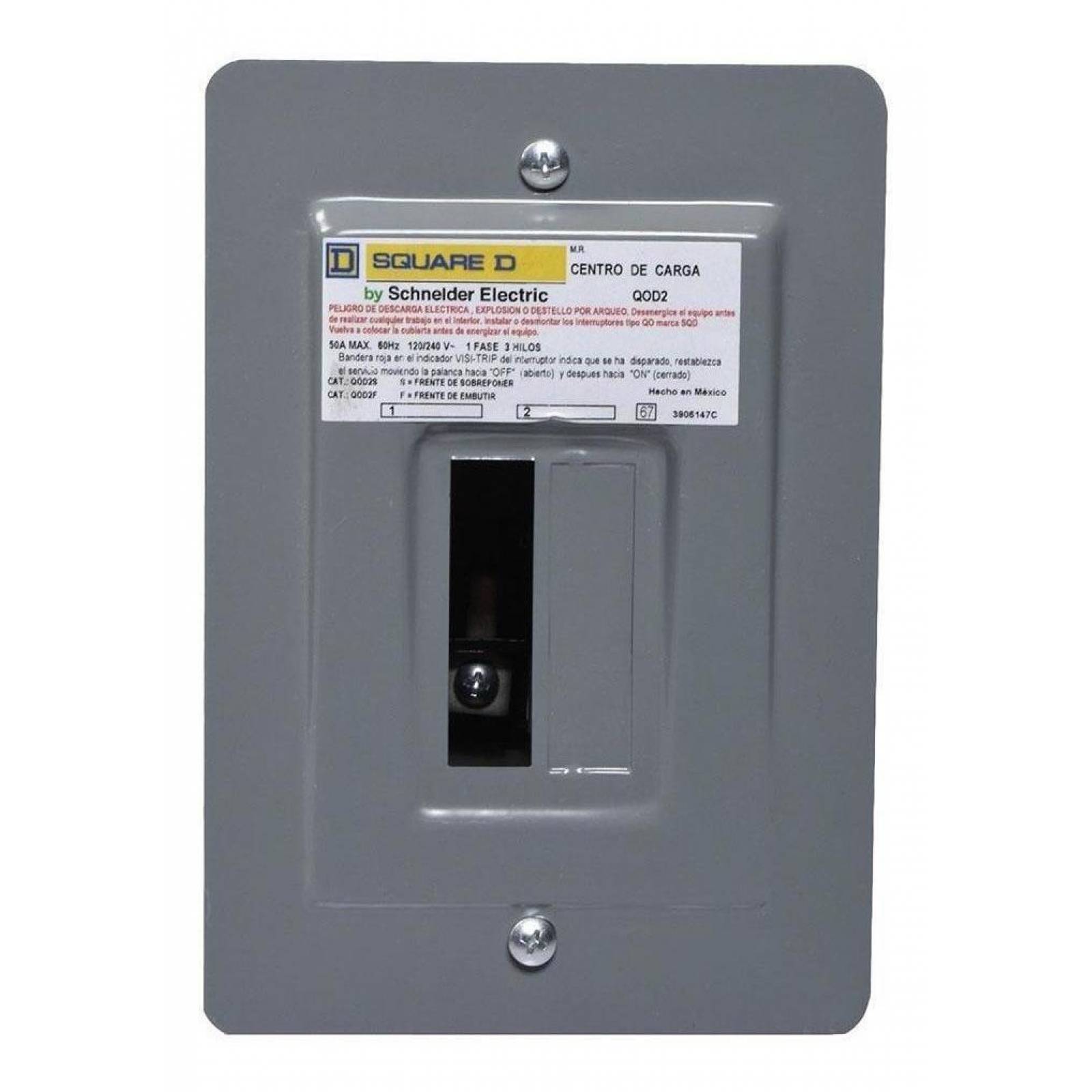Centro De Carga De 2 Espacios Empotrable 50 A Square D 