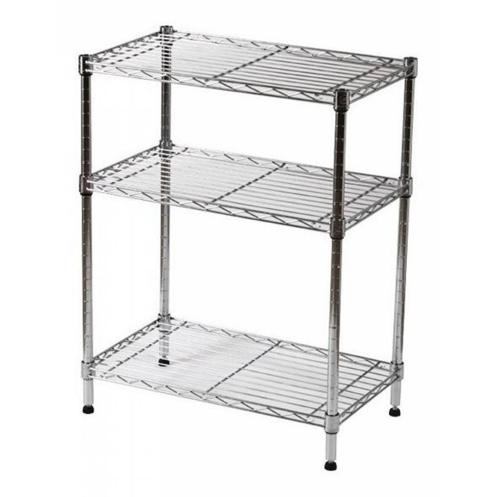 Estante De 3 Niveles Cromo 35.5x60.9x76.2 Cm - Organizador
