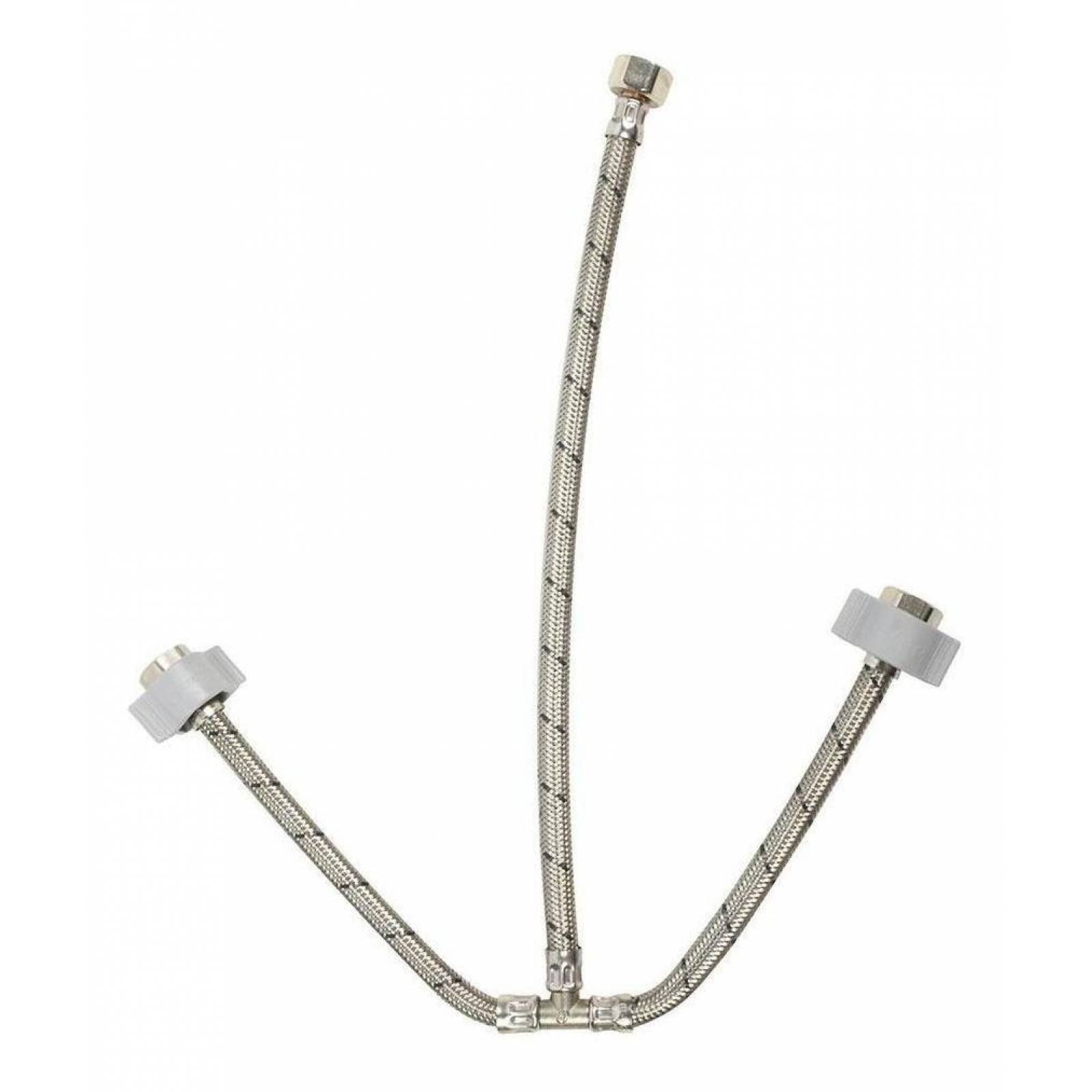 Conector Flexible T 1/2 X 1/2 X 1/2 Pulgada Plata