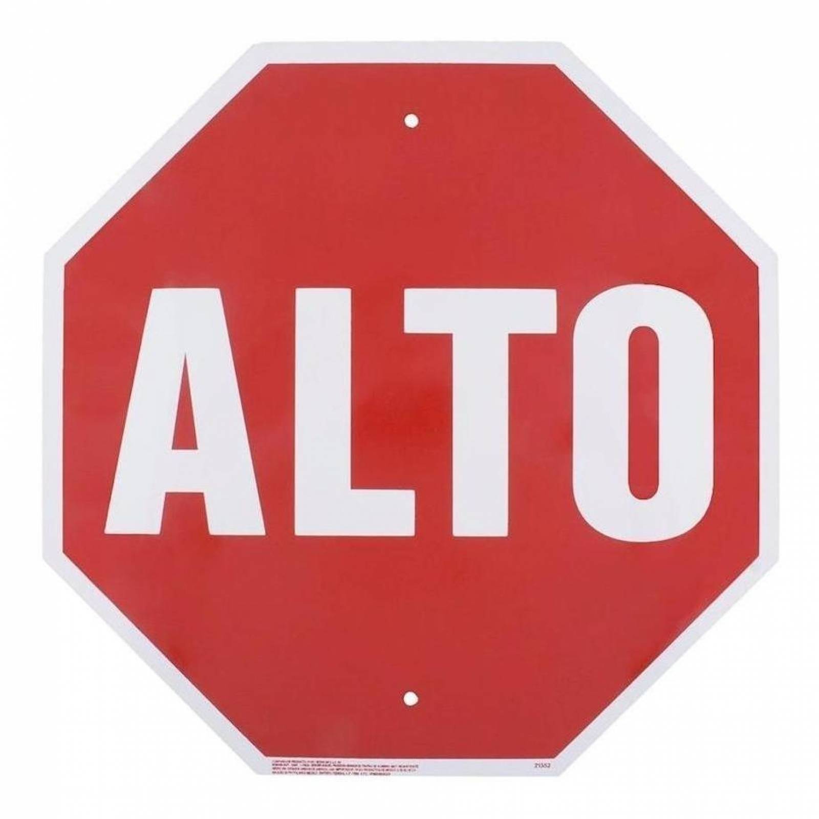 Letrero Alto Rojo 45.8 X 45.8 Cm 