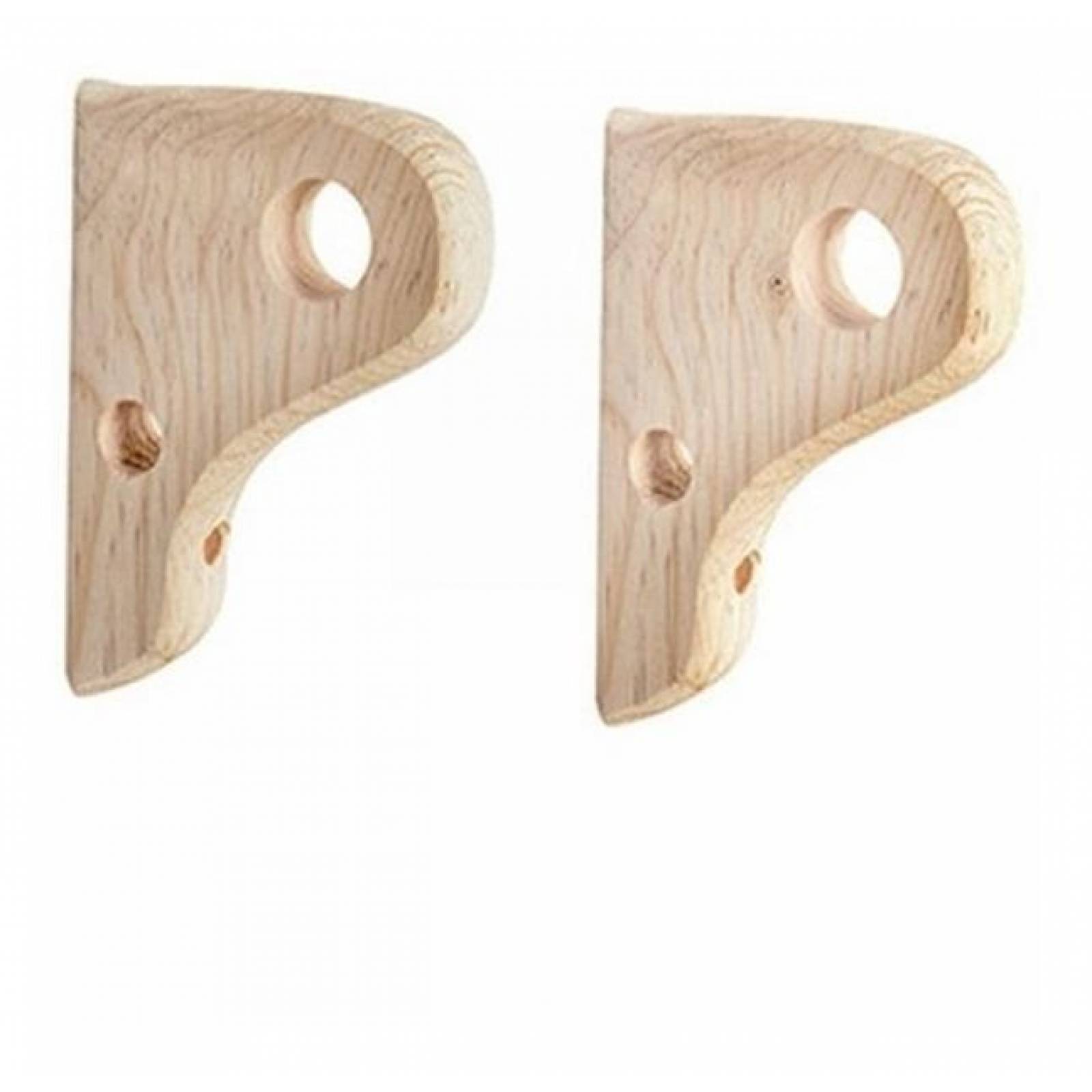 Ménsula Doble Para Cortineros Madera 19.9 X 13.1 Cm 2 Piezas 