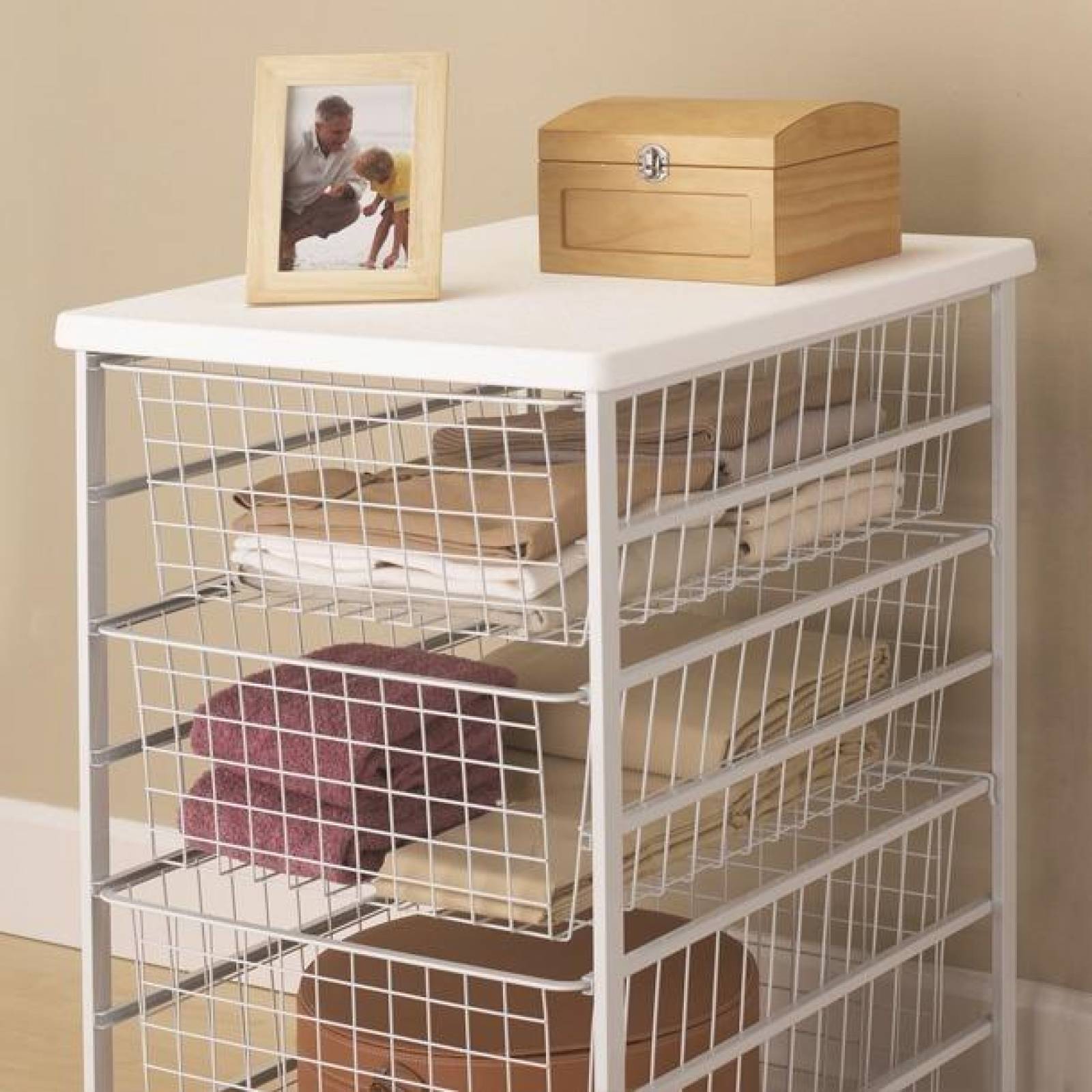 Cajón Metal Para Closet Color Doble Blanco 17x43x53 Cm