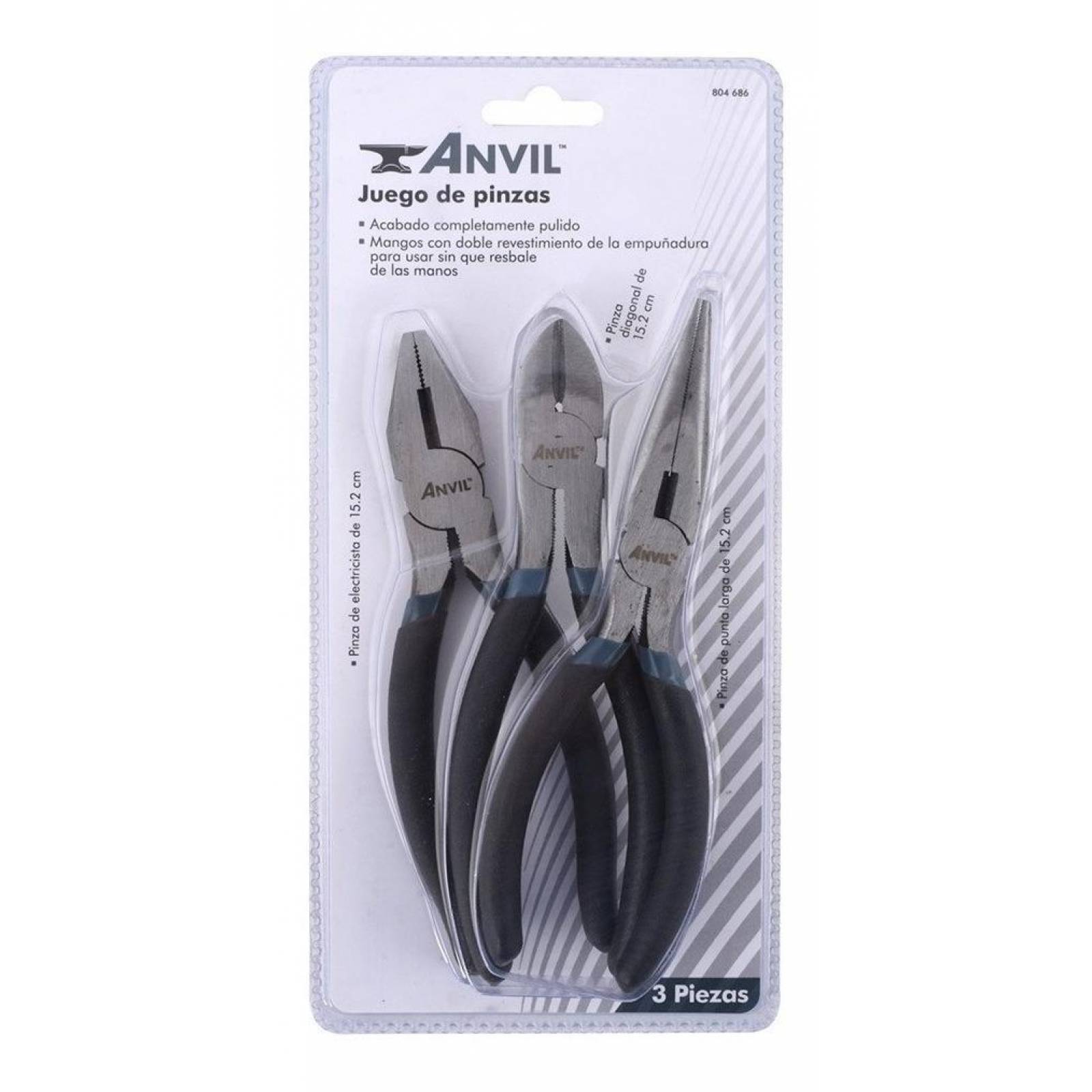 Juego De Pinzas De 15.2 Cm Metal Anvil 3 Piezas Dh 