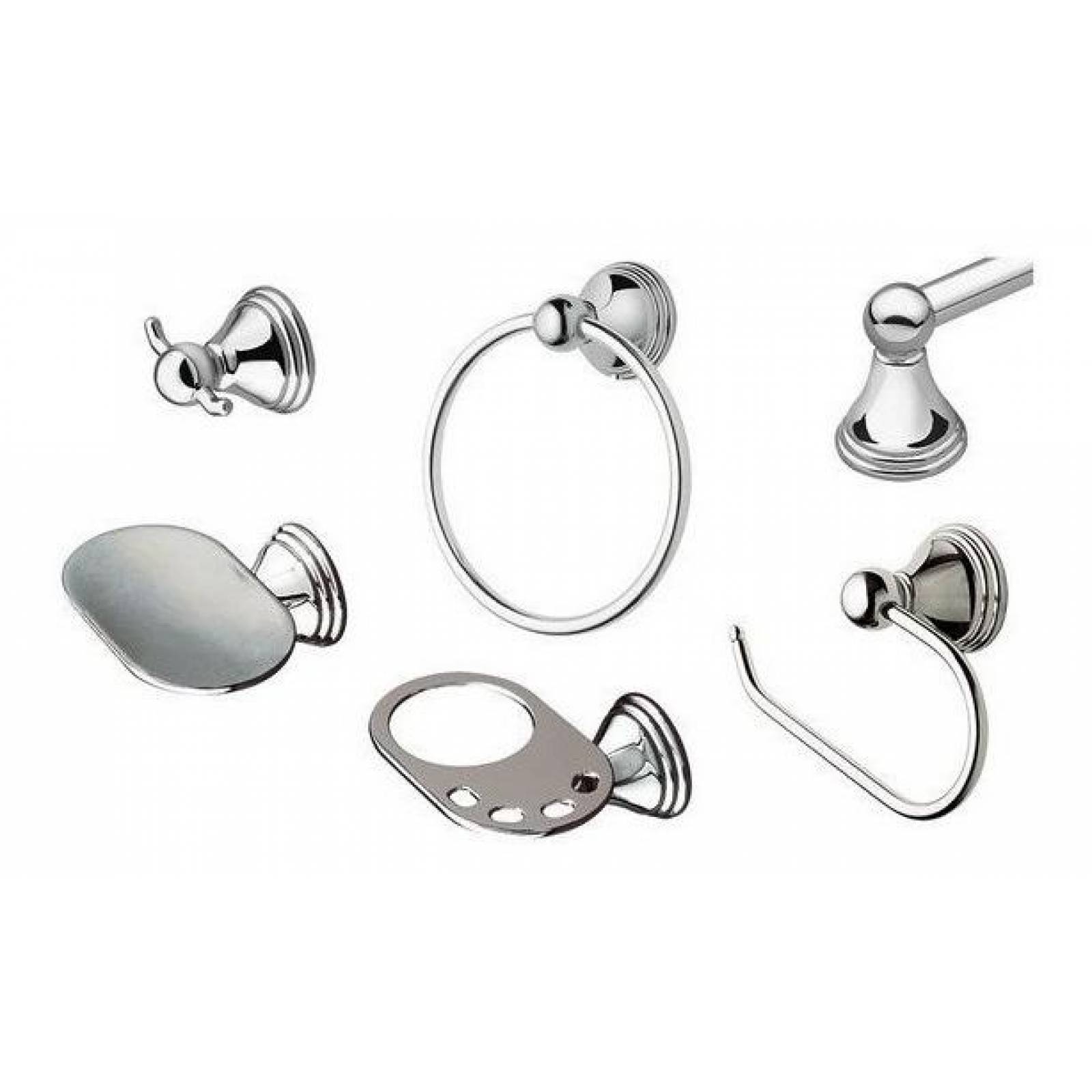 Juego De Accesorios De Baño Preston 6 Piezas Cromo 