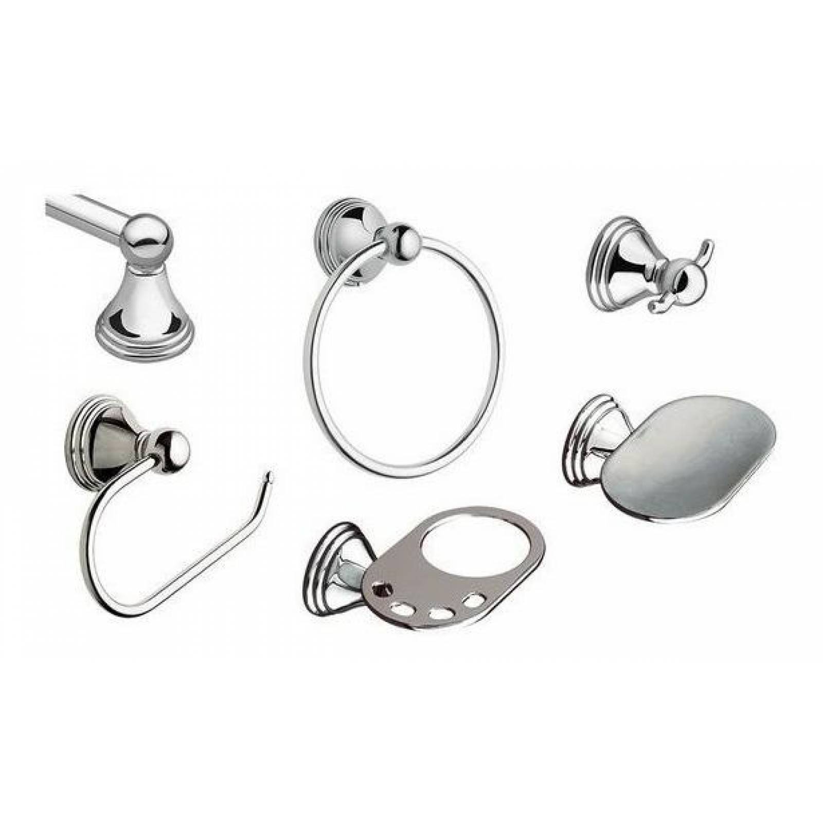 Juego De Accesorios De Baño Preston 6 Piezas Cromo 