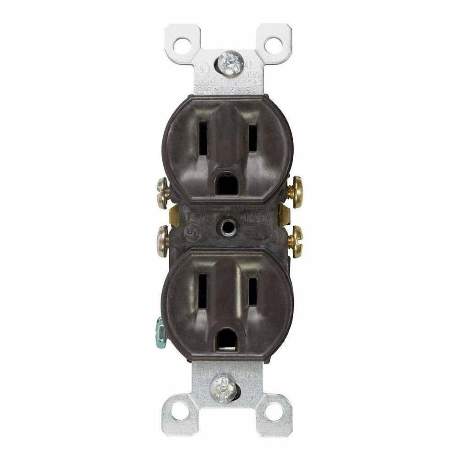Contacto Dúplex 15 Amperes 125 Volts Café Leviton