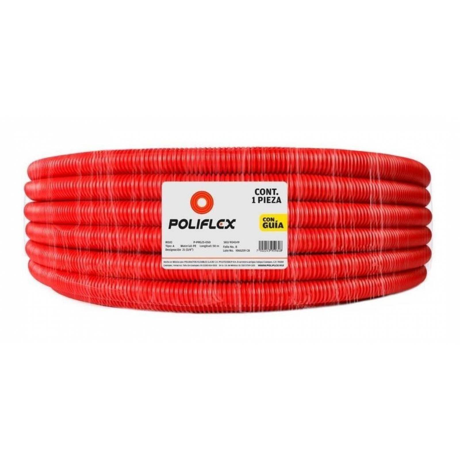 Manguera Para Cableado 50 M Rojo 