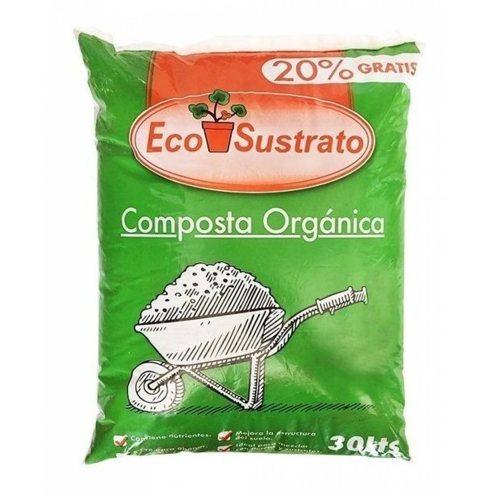 Composta Orgánica De 30 L Verde Pisumma