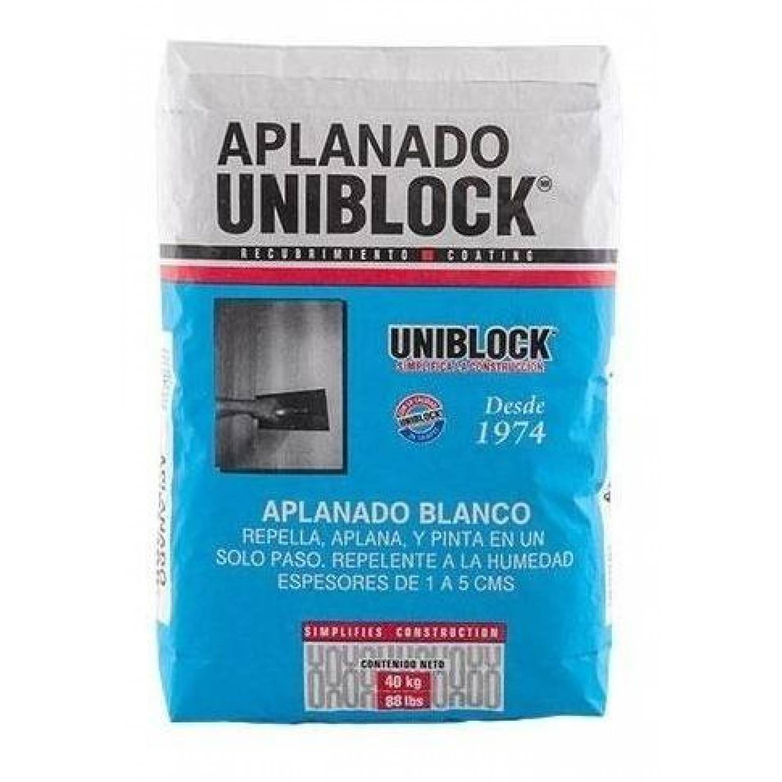 Aplanado Uniblock Blanco 40 Kg 