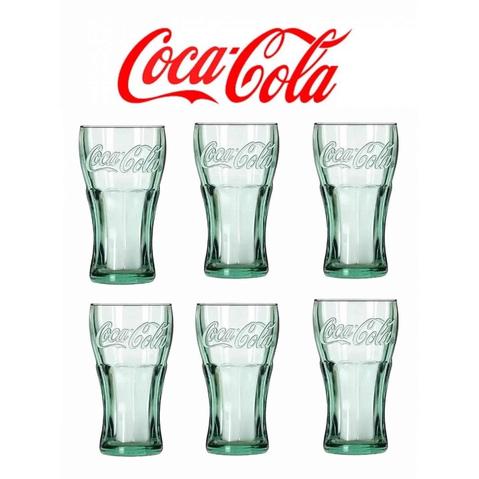 AJR Set de 4 Vasos Coca Cola Glass Color Transparente De Vidrio