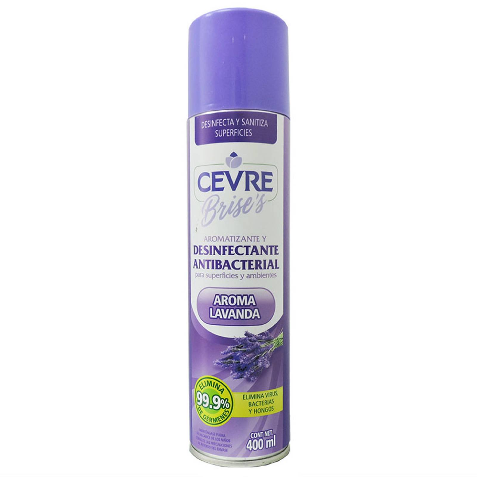 Desinfectante Antibacterial CEVRE Brise's Lavanda 400 ml - Ideal para Eliminar el 99.9 % de los germenes