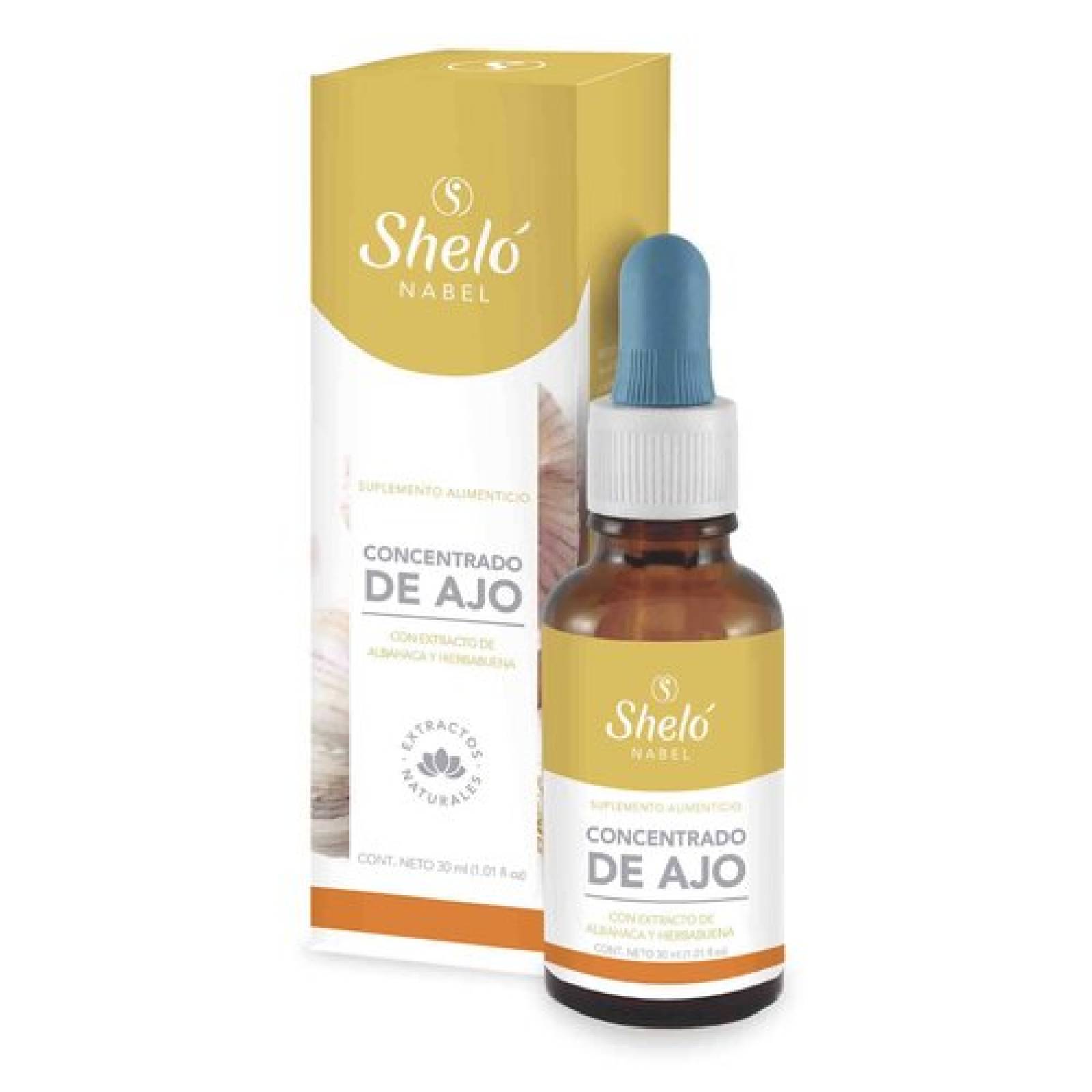 CONCENTRADO DE AJO CON ALBAHACA Y HIERBABUENA 30 ML SHELÓ NABEL
