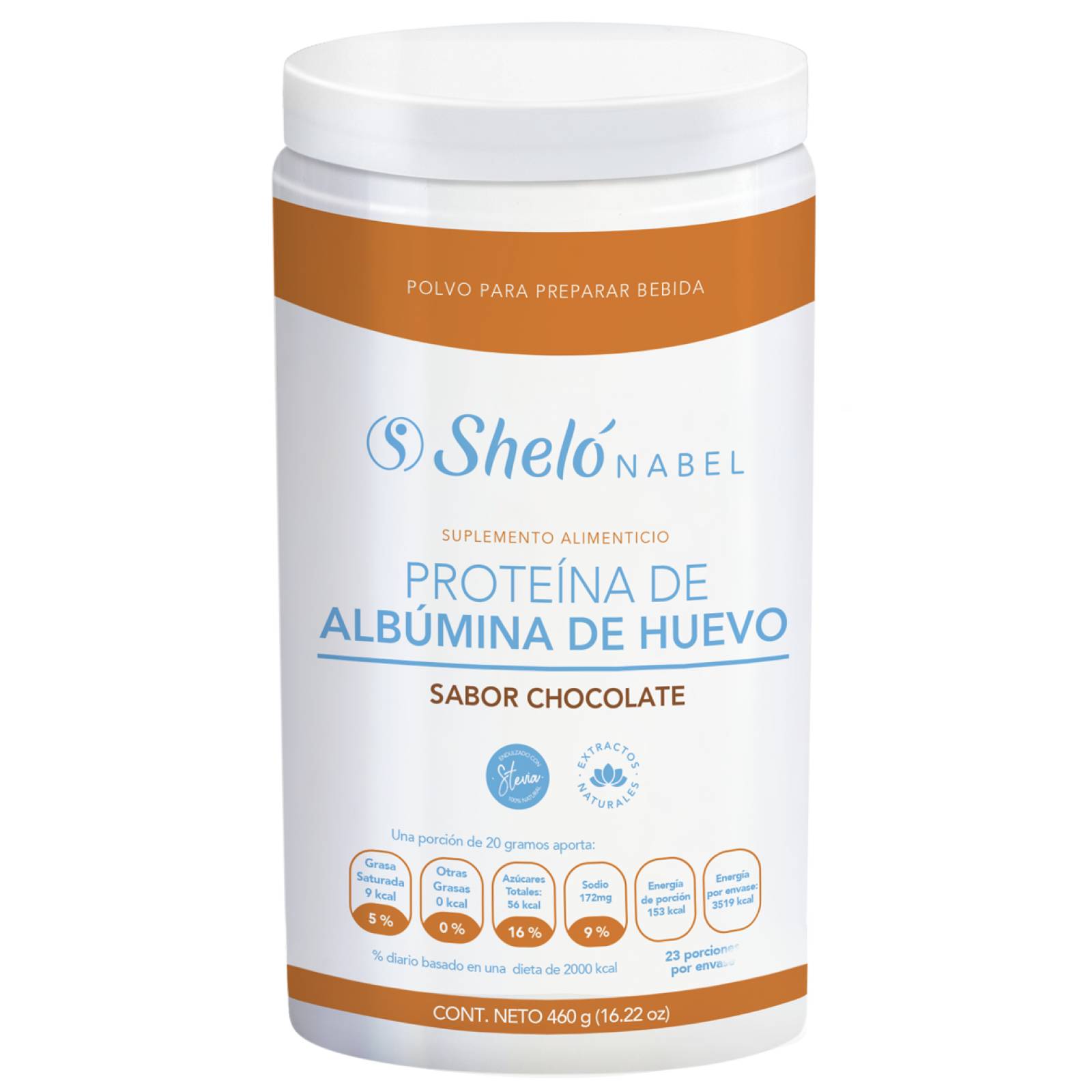 PROTEÍNA DE ALBÚMINA DE HUEVO SABOR CHOCOLATE PARA DESARROLLO MUSCULAR SHELÓ