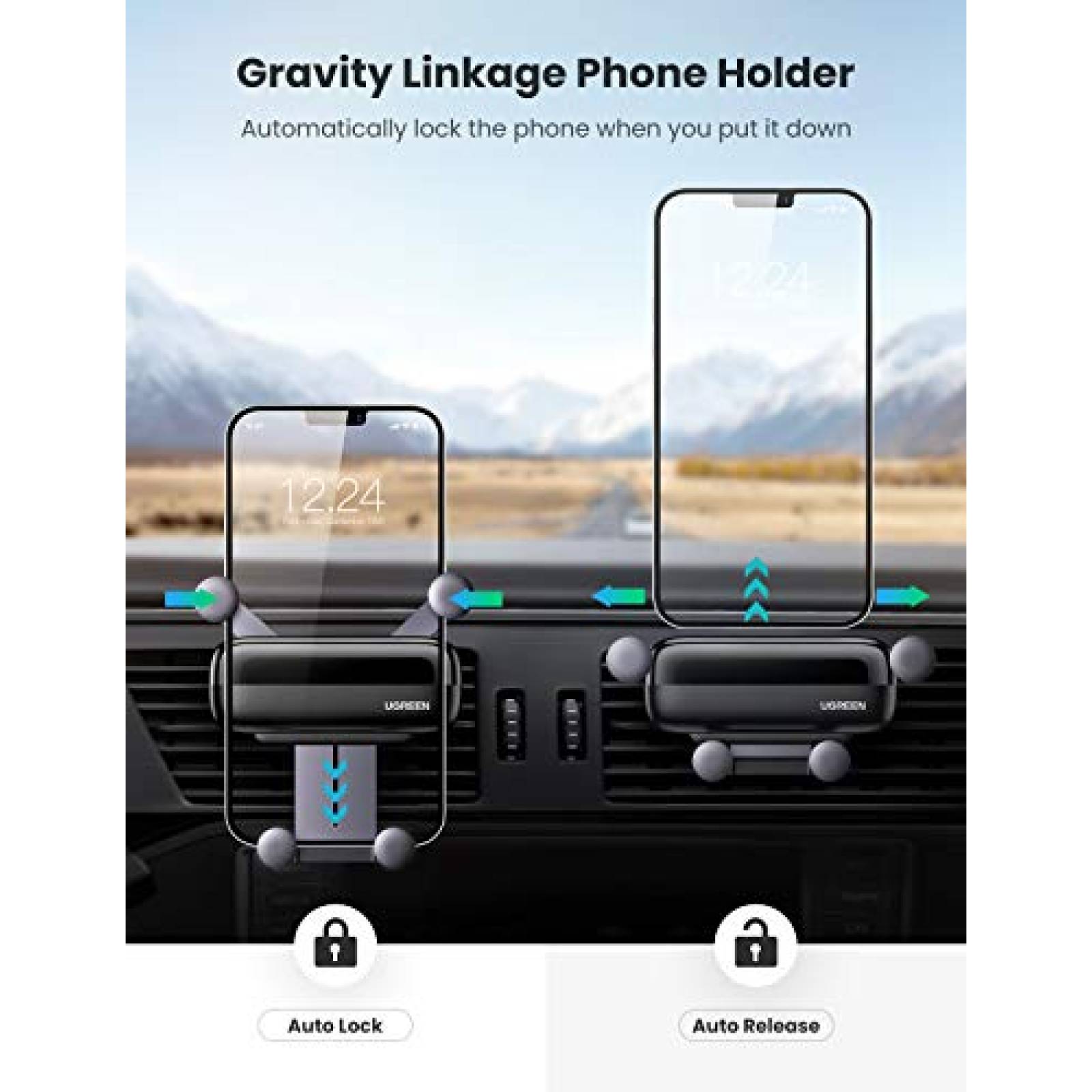 UGREEN Soporte Móvil Auto Soporte Coche Rejilla por Gra S20 S2 Huawei Xiaomi etc.