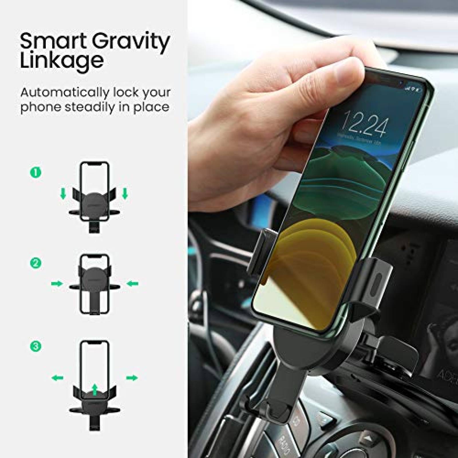 UGREEN Soporte de Celular para Auto CD Ranura Soporte M A70 A50 A40 Huawei Xiaomi