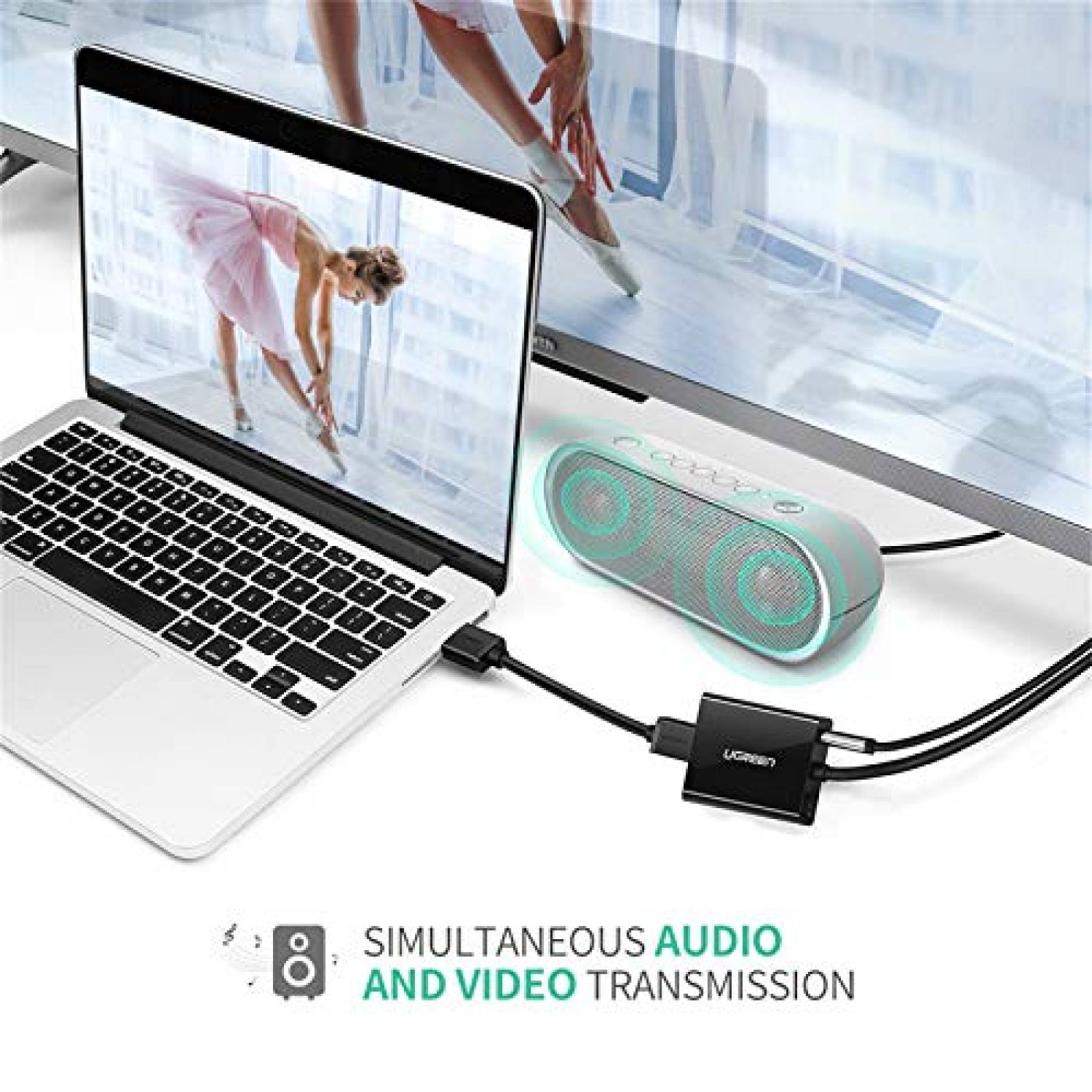 UGREEN Adaptador HDMI a VGA Hembra a Macho para Roku St cast 1080P con Audio 30cm