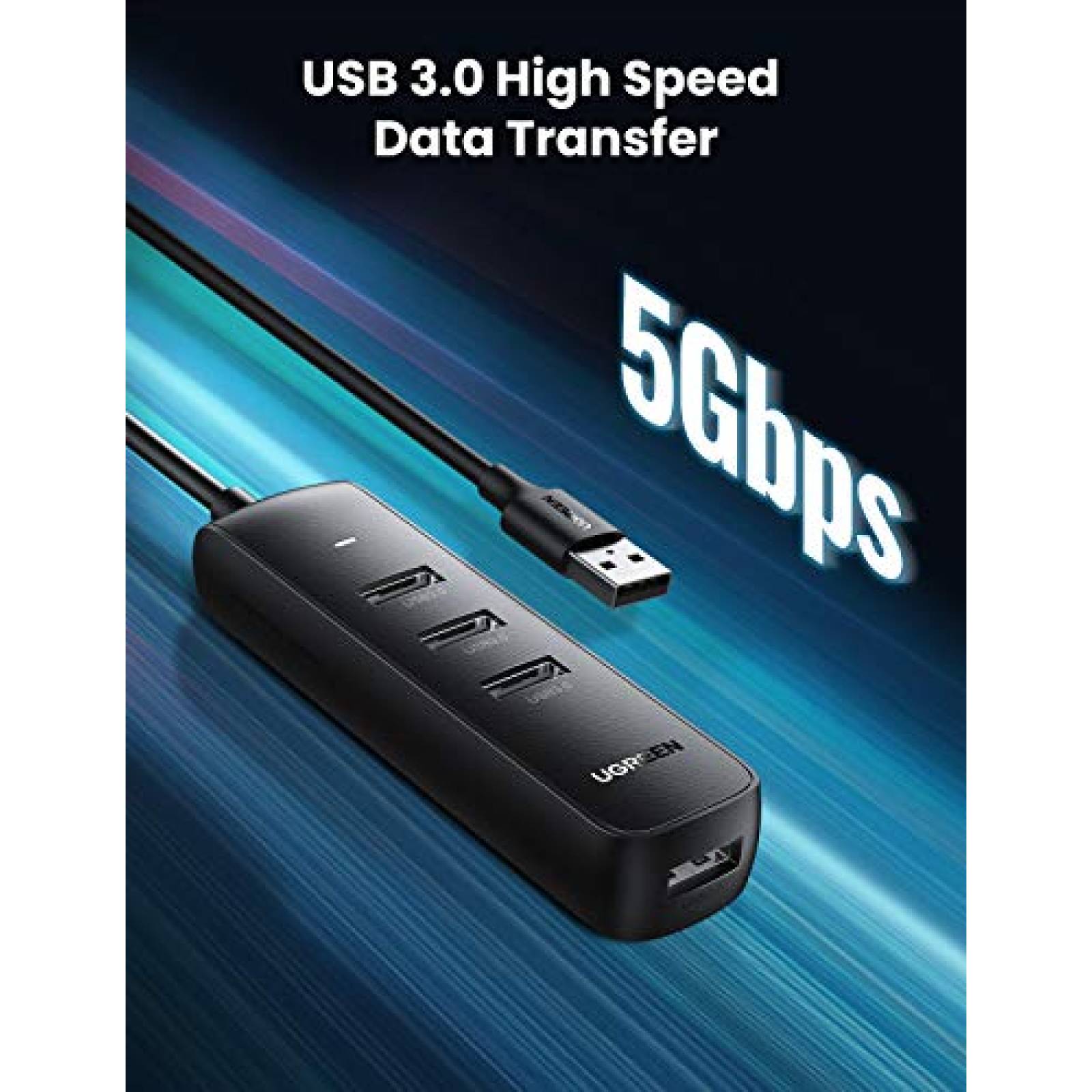 UGREEN Hub USB 3.0 4 Puertos Concentrador USB Adaptador e Pro Memoria USB 1 Metro