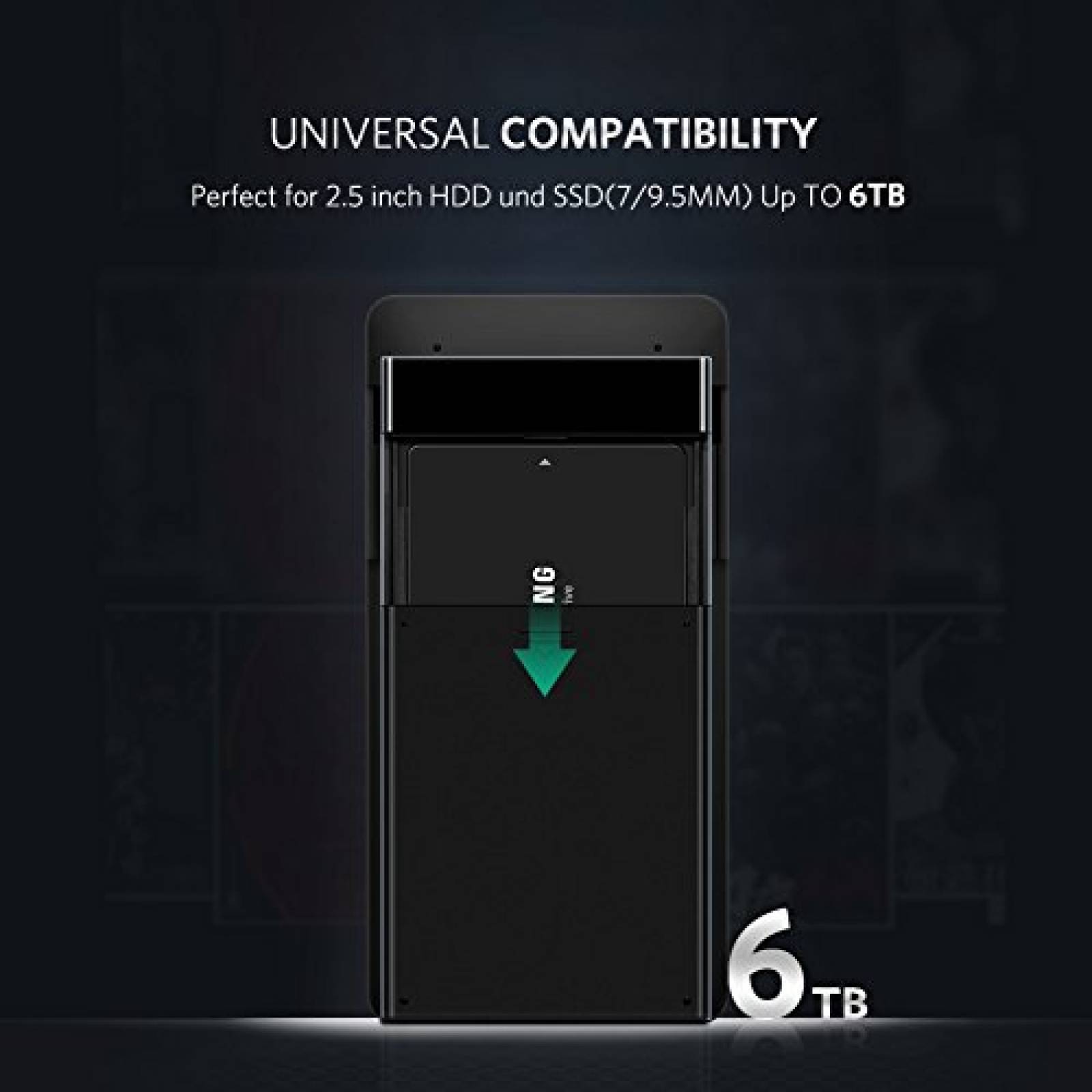UGREEN Carcasa Disco Duro 2.5 Caja Disco Duro Externo USB 3.0 con UASP Estuche Disco Duro de HDD C con Cable USB 3.0