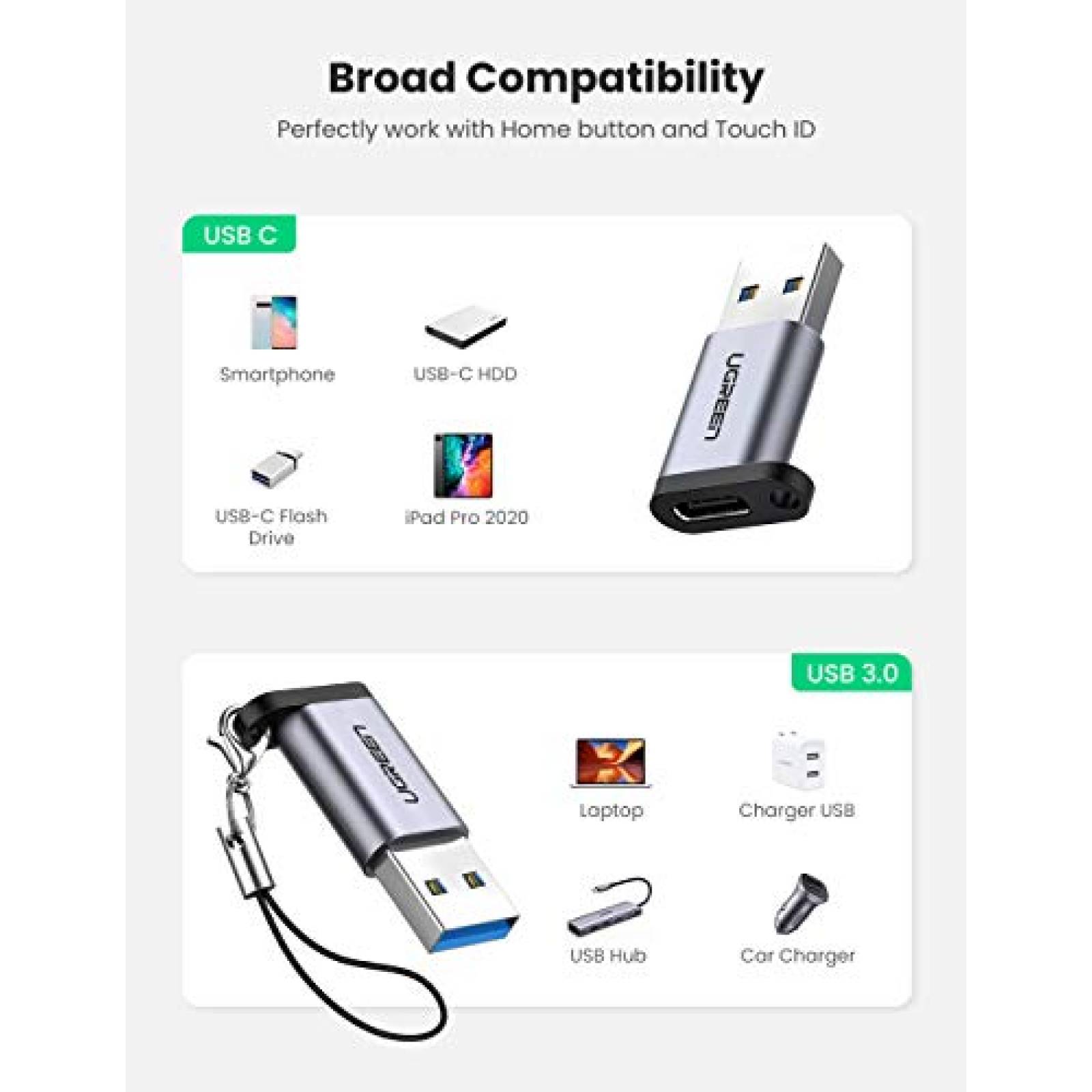 UGREEN Adaptador USB 3.0 a USB C USB 3.1 Tipo C a USB 3 XL Lumia 950 Nexus 5X 6P