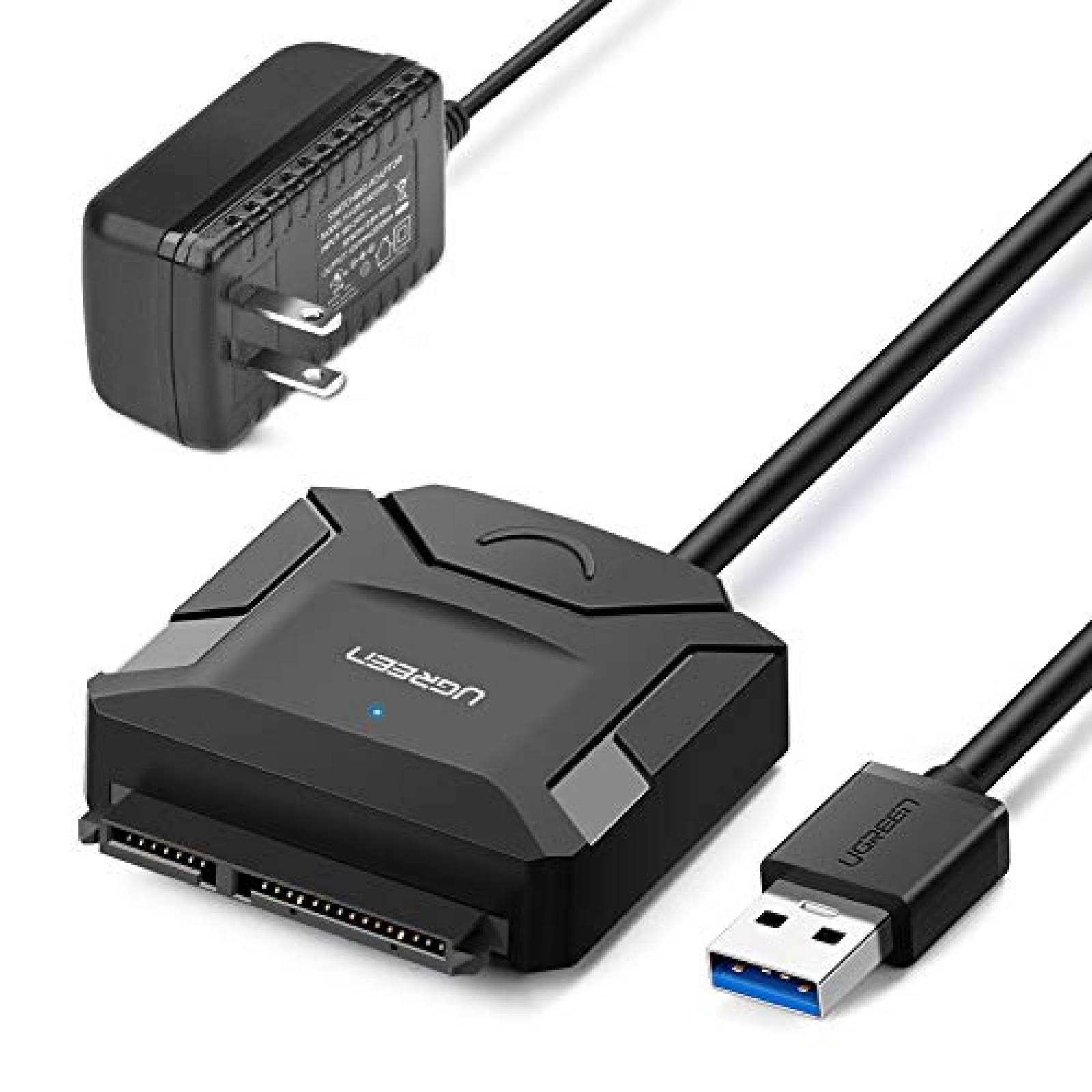 UGREEN Adaptador USB 3.0 a SATA III con UASP Cable SATA USB para 35 25 Lector Discos Duros HD ptador de Corriente.