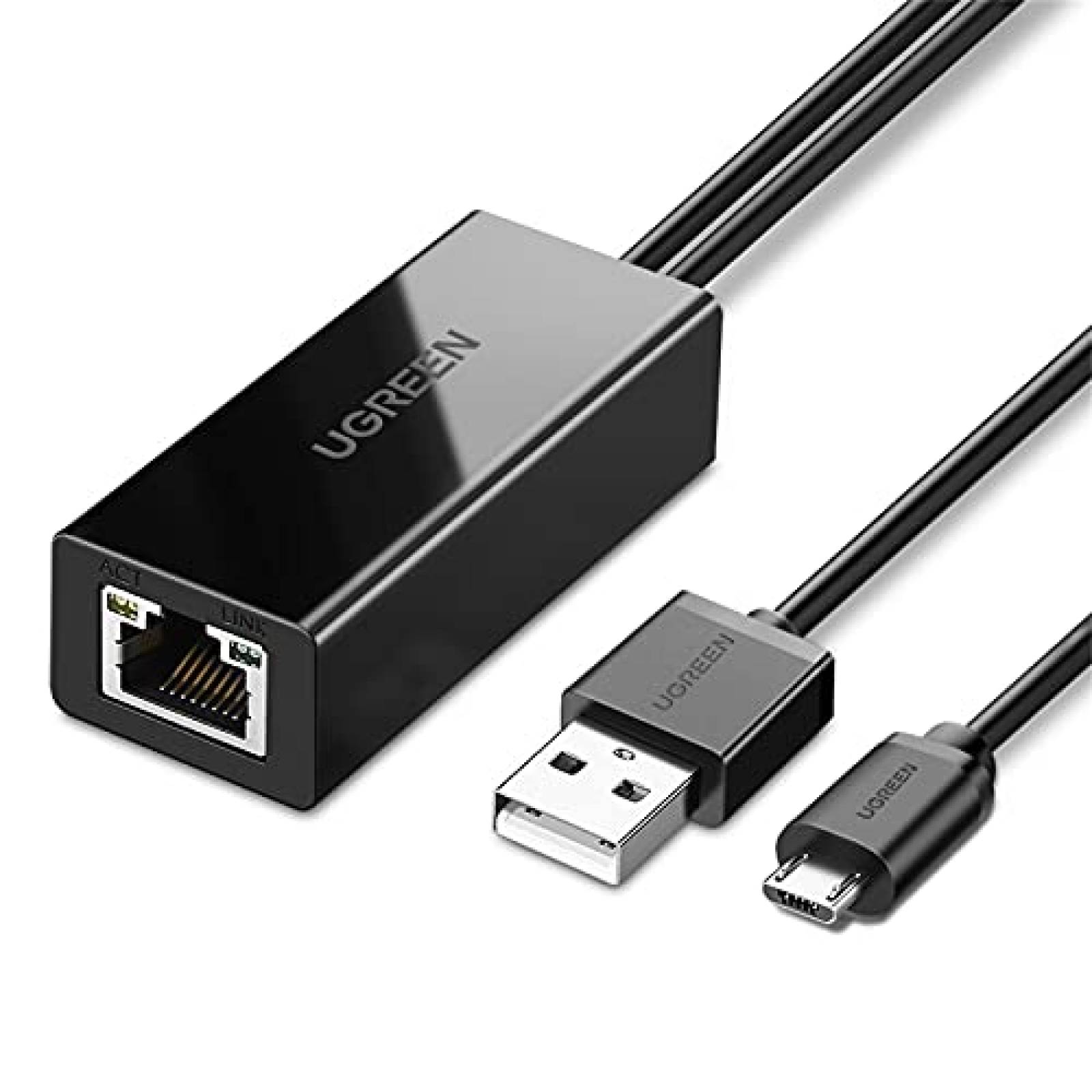 UGREEN Chromecast Ethernet Adaptador 100Mbps LAN para M nchufar y Jugar 1M Cables
