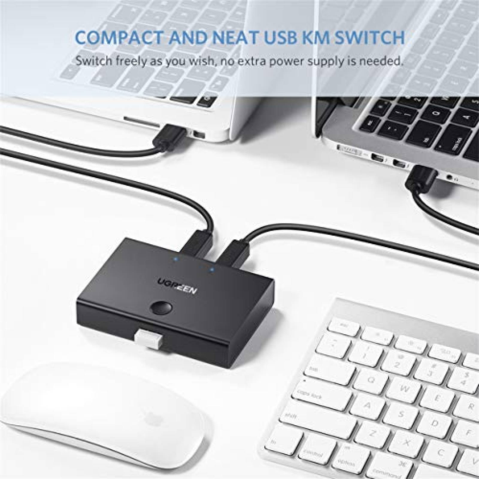 Ugreen 2x1 Adaptador USB Hub 2.0 Switch para Impresoras ior 2 entradas y 1 salida