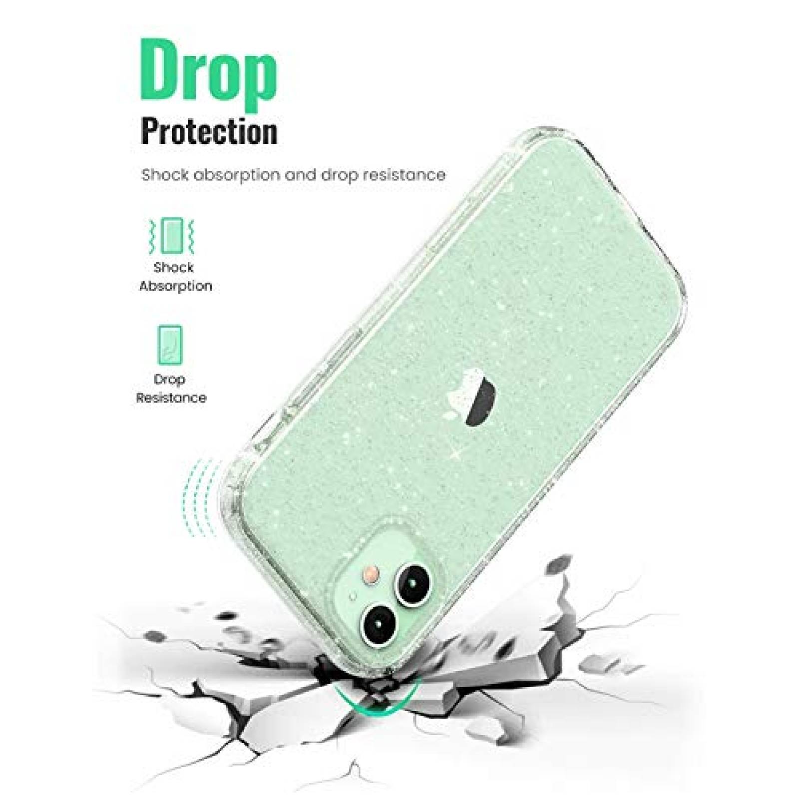 UGREEN Funda Brillante para iPhone 12 y iPhone 12 Pro d tente a Impactos Cubierta