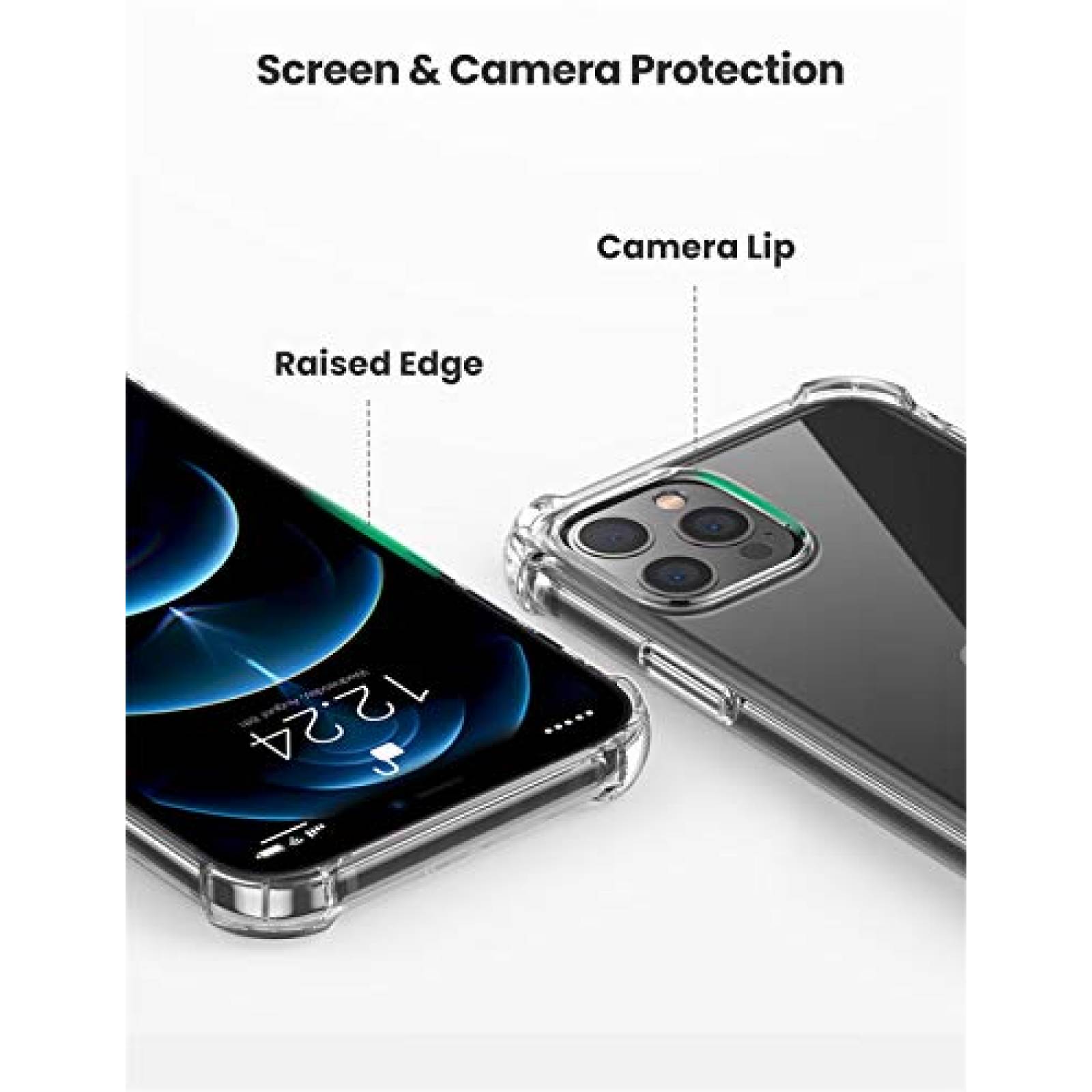 UGREEN Funda para iPhone 12 Pro MAX de 6.7 Case Transpa e Esquina HD Transparente