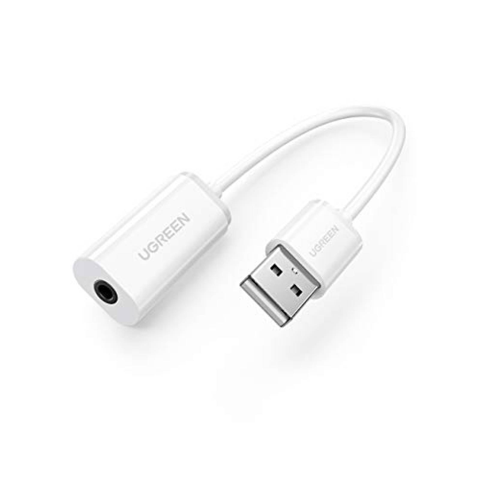 UGREEN Tarjeta de Sonido Externa USB Adaptador de Audio 5 Micrófono y Auriculares