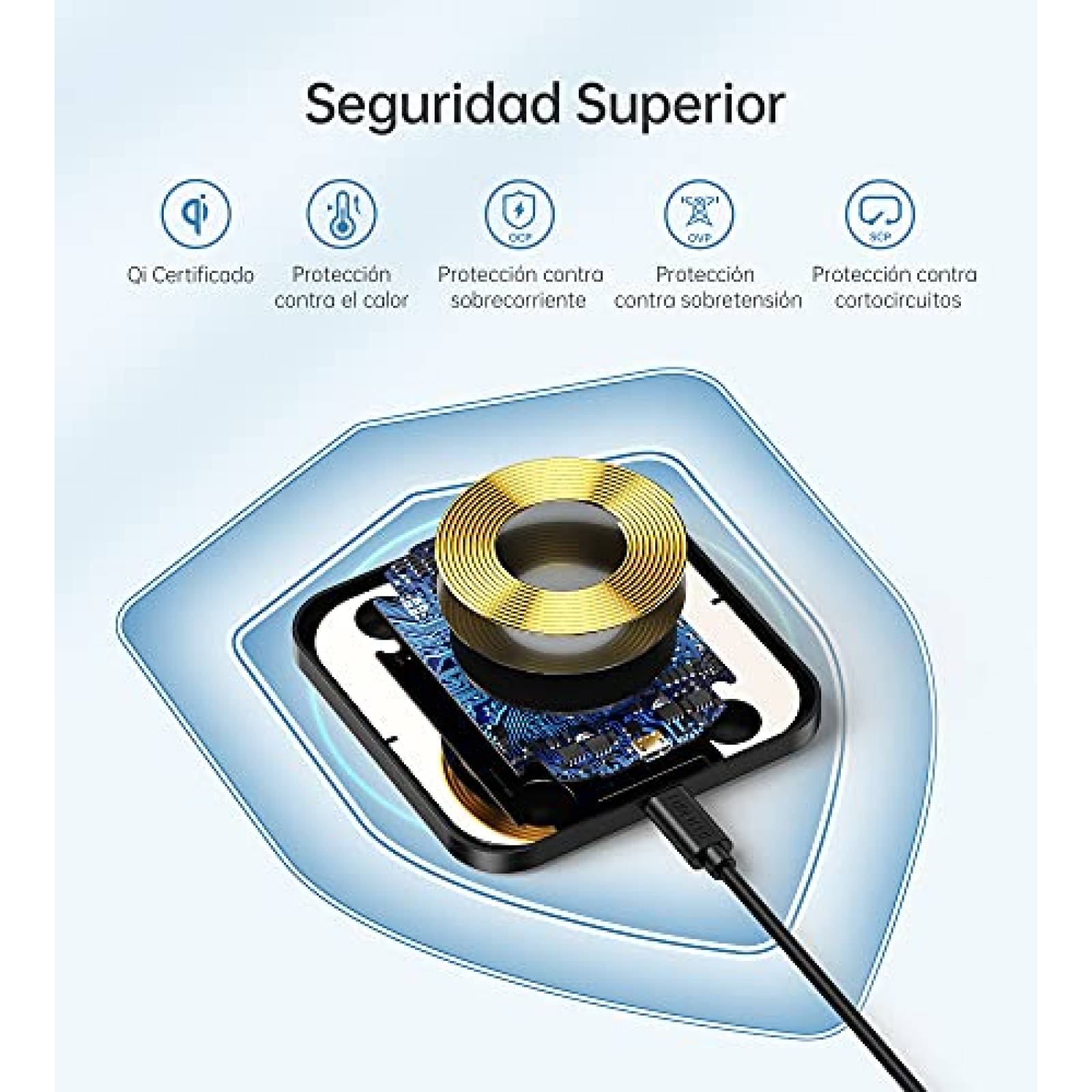 Funda CHOETECH Cargador Inalámbrico,Qi Wireless Charger o incluido