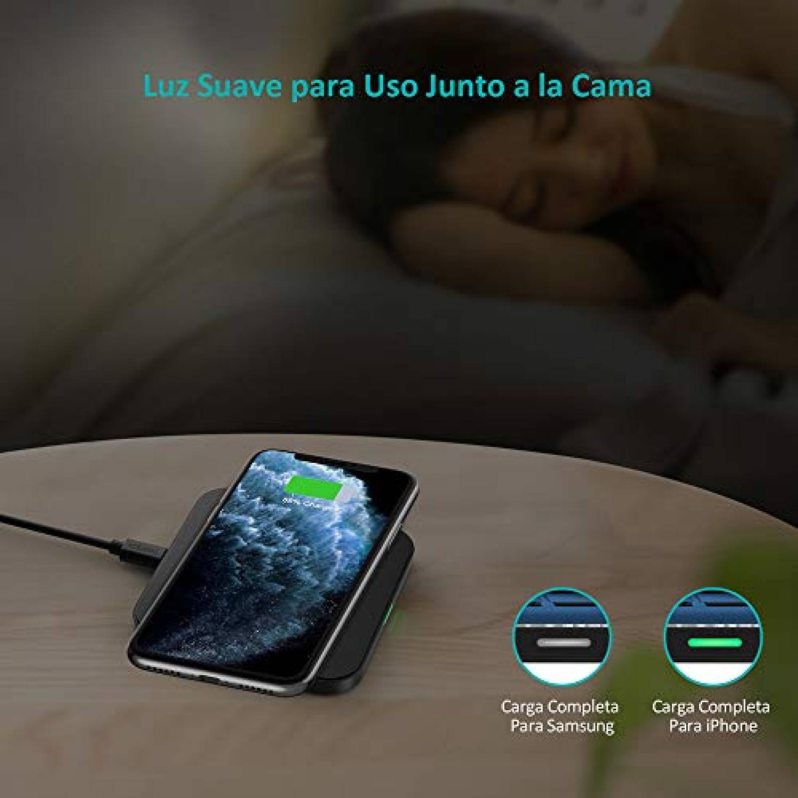 Funda CHOETECH Cargador Inalámbrico,Qi Wireless Charger o incluido