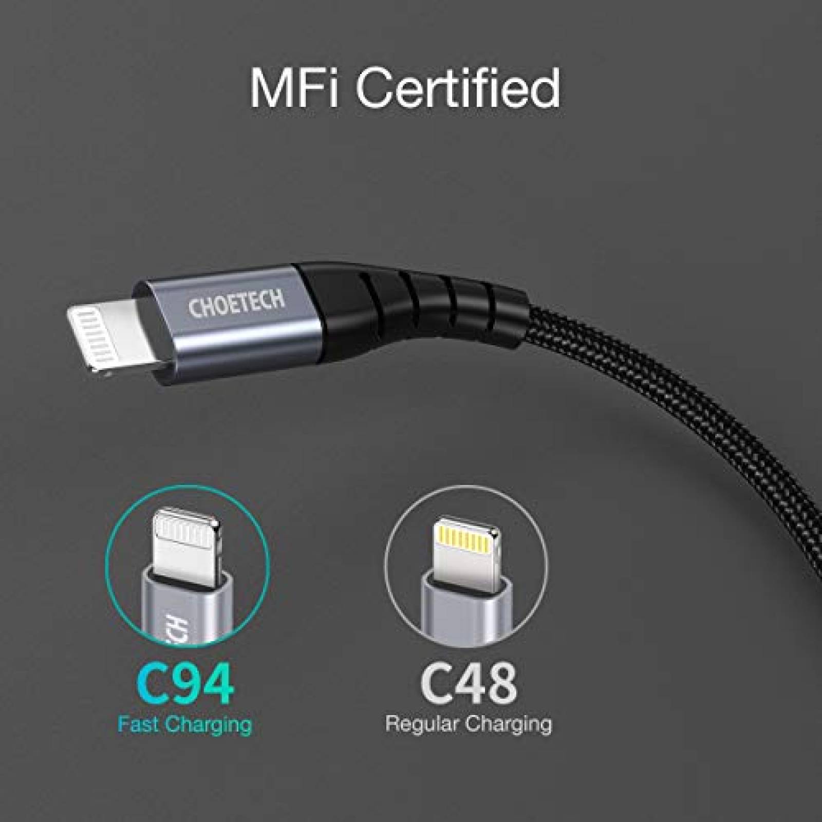 Funda Cargador Rapido iPhone,CHOETECH Cargador Tipo C PD irPods Pro