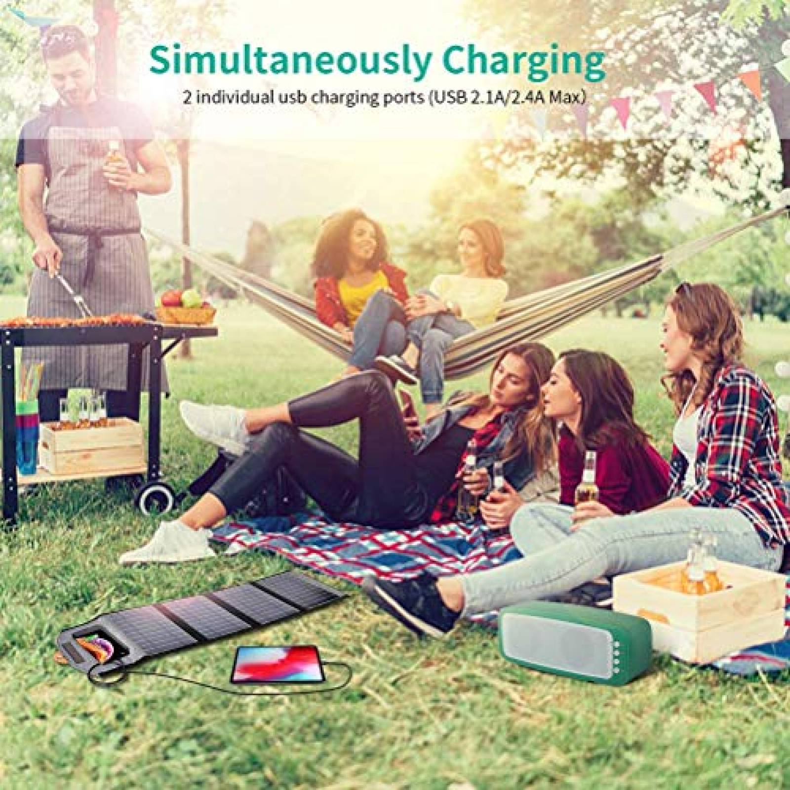 Funda CHOETECH Cargador Solar Plegable, 22W Panel Solar etooth etc