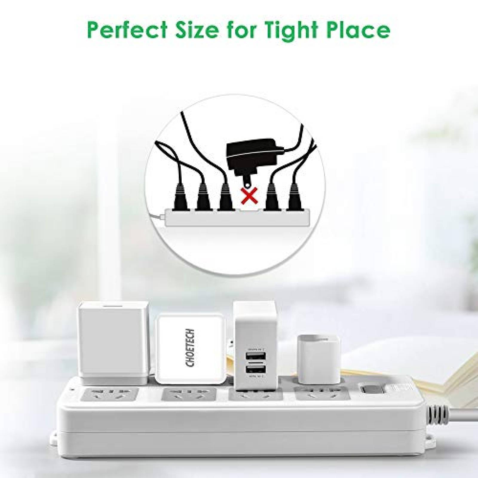 Funda CHOETECH Cargador Quick Charge 3.0, 18W Cargador d ick Charge