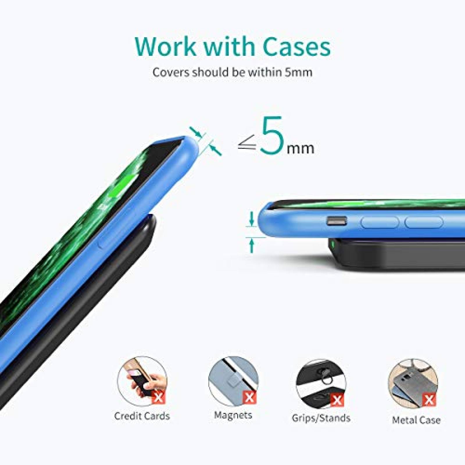 Funda CHOETECH Cargador inalambrico 2 paquetes, Qi certi de soporte