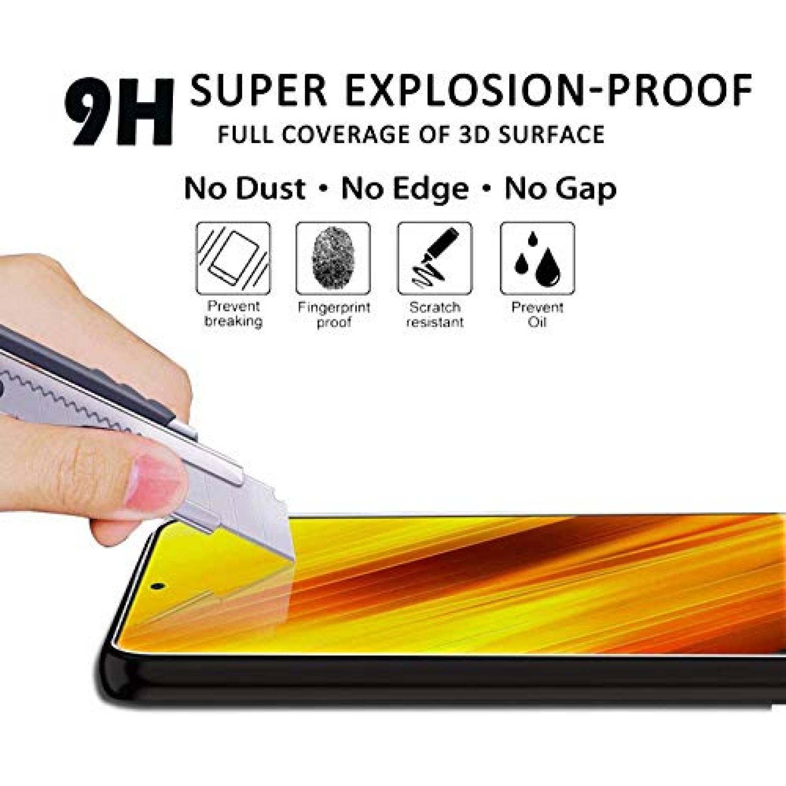 Betefly Mica Xiaomi Poco X3 NFC/Poco X3/Poco X3 Pro, Protector Pantalla de Vidrio Cristal Templado, Transparente, 2 Paquete