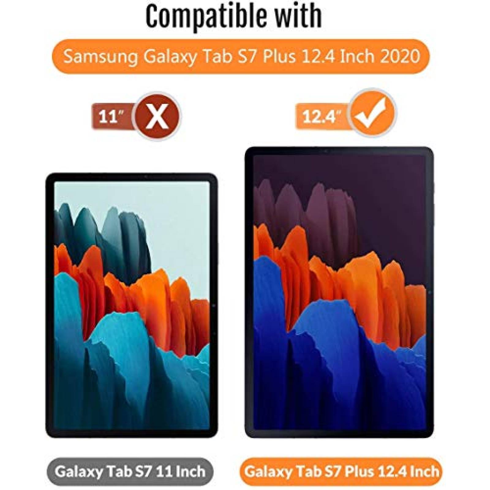 Funda Samsung Galaxy Tab S7 Plus SMT970/T975/T976, Mica  ansparente