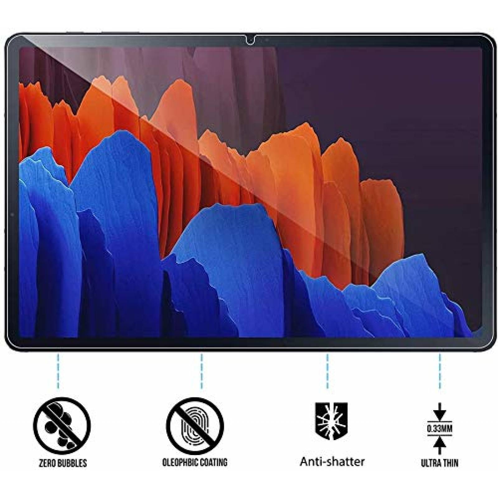 Funda Samsung Galaxy Tab S7 Plus SMT970/T975/T976, Mica  ansparente