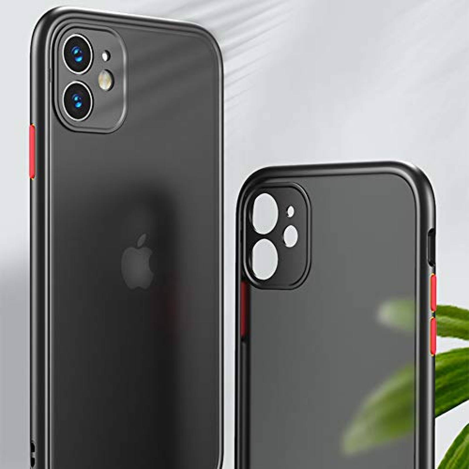 Funda HaroKing Funda Uso Rudo para iPhone 12 6,1 Pulgada sero Negro