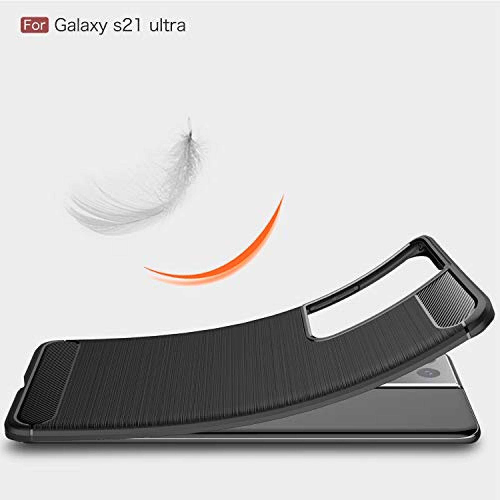 Funda Betefly Funda para Samsung Galaxy S21 Ultra 5G 6.8 asa, Negro