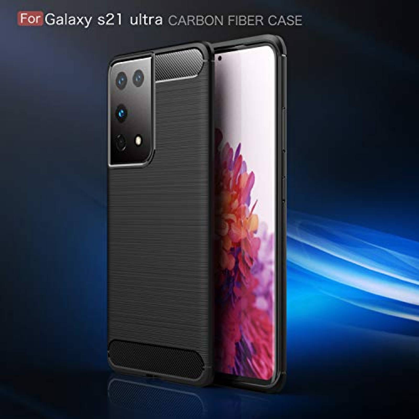 Funda Betefly Funda para Samsung Galaxy S21 Ultra 5G 6.8 asa, Negro