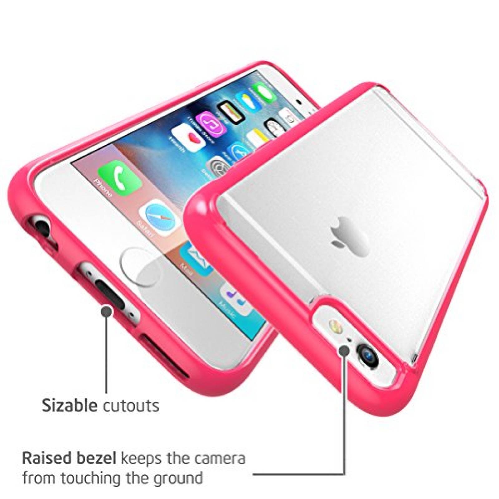 Funda Estuche para iPhone 6S Plus [Resistente Contra Ras nte/Rosado