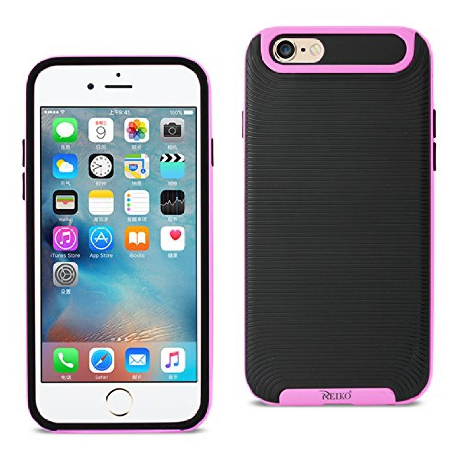 Funda Reiko Slim Armor - Carcasa con Marco para iPhone 6 gro Rosado