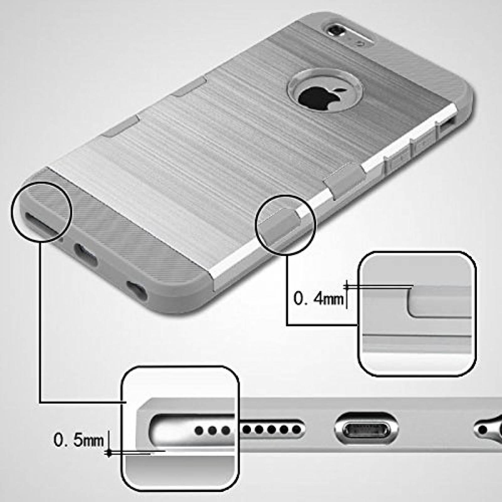 Funda Asmyna teléfono Celular para Apple iPhone 6s Plus/  Cepillado