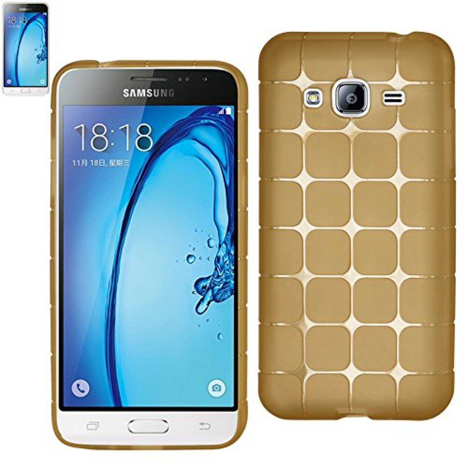 Funda Reiko TPU10-SAMJ3CLGD Crystalline Slim-Fit TPU Cas Clear/Gold