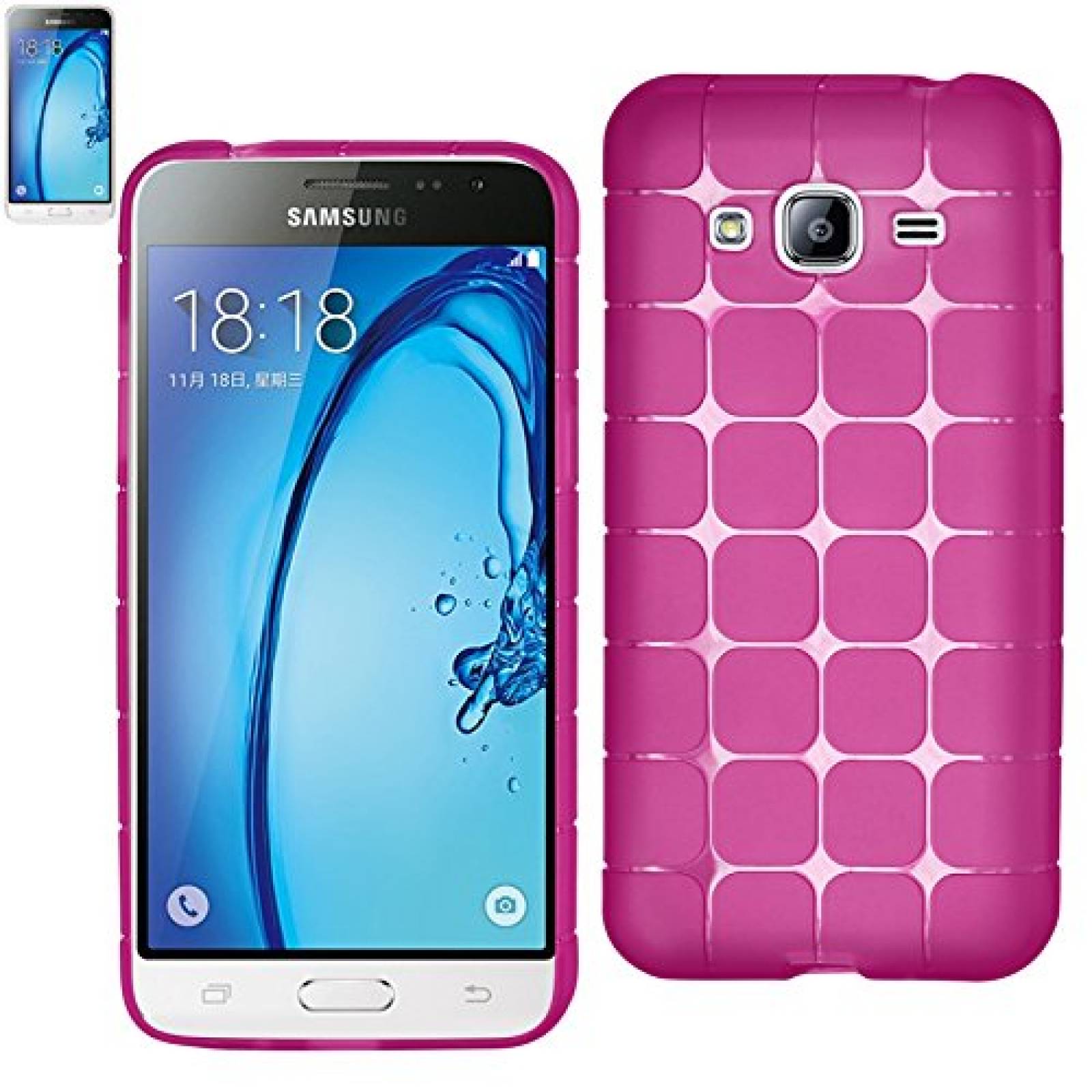 Funda Reiko TPU10-SAMJ3CLPK Crystalline Slim-Fit TPU Cas Clear/Pink