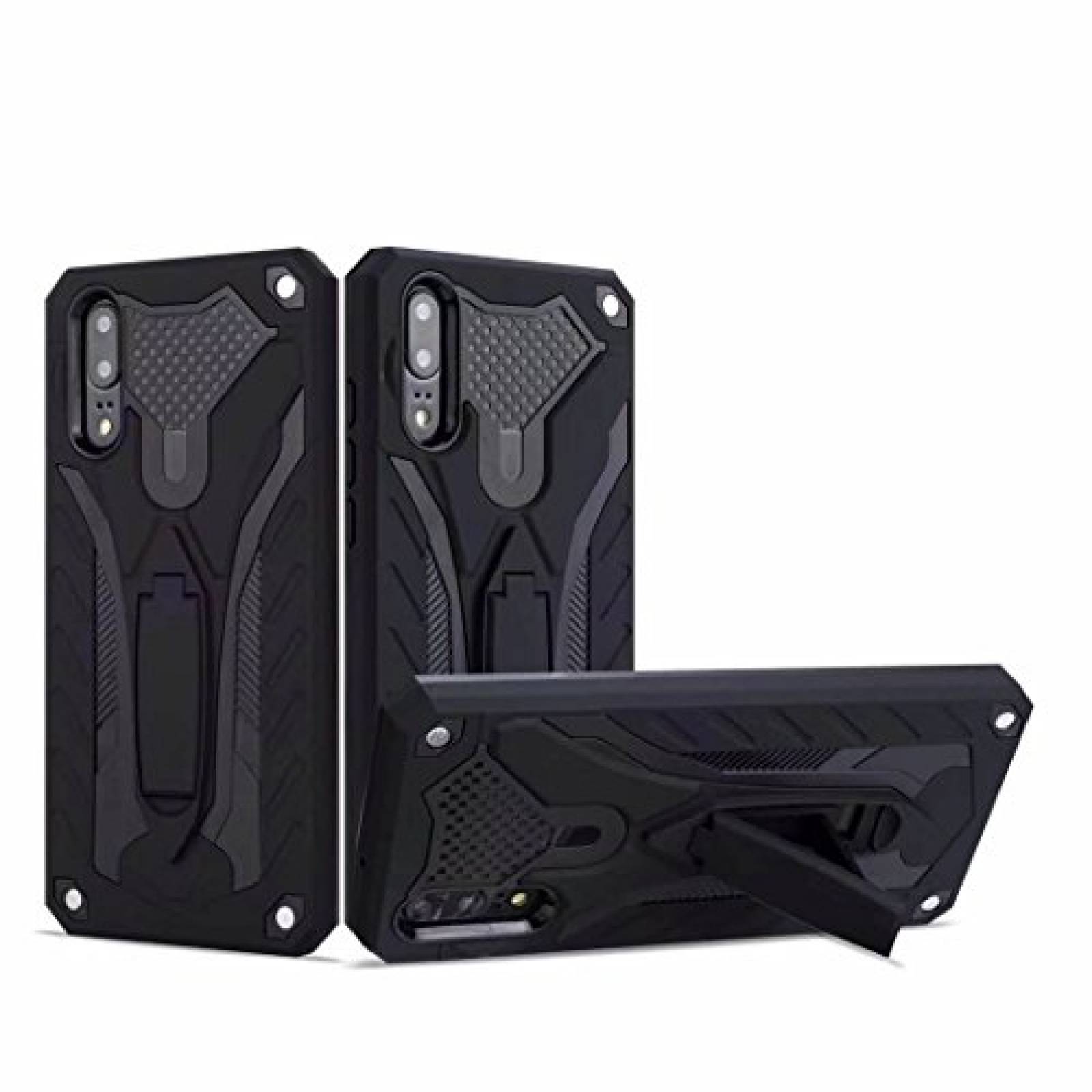 Funda Idenmex Funda Case para Huawei Y9/2018 Spider, Dob olor Negro