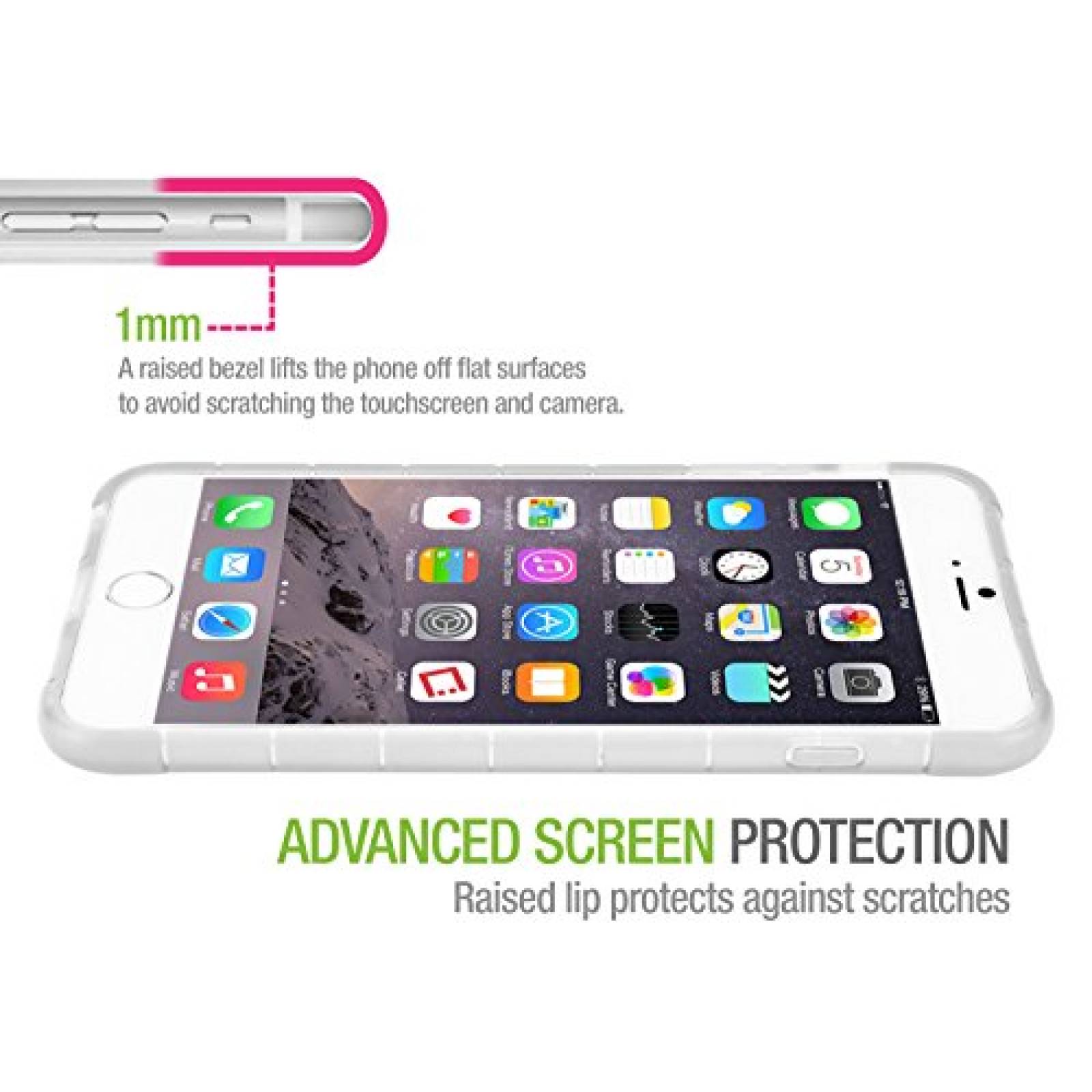 Funda cellet Square Grid Slim Flexi Case for iPhone 6 Pl ng - Clear