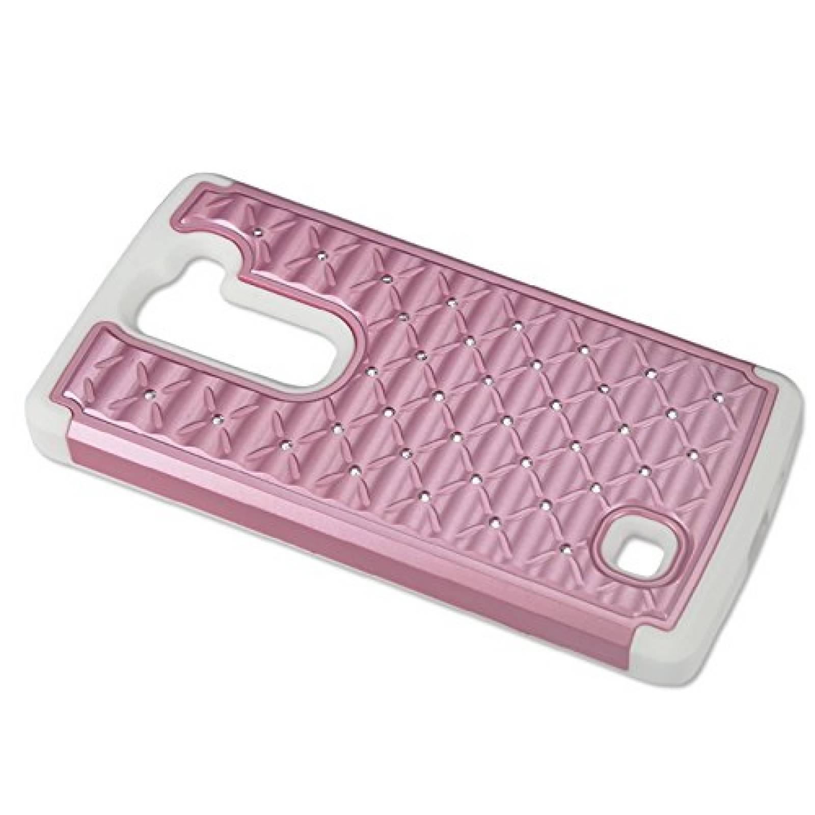 Funda Reiko Diamond Hybrid Cell Phone Case for LG Volt 2 White/Pink