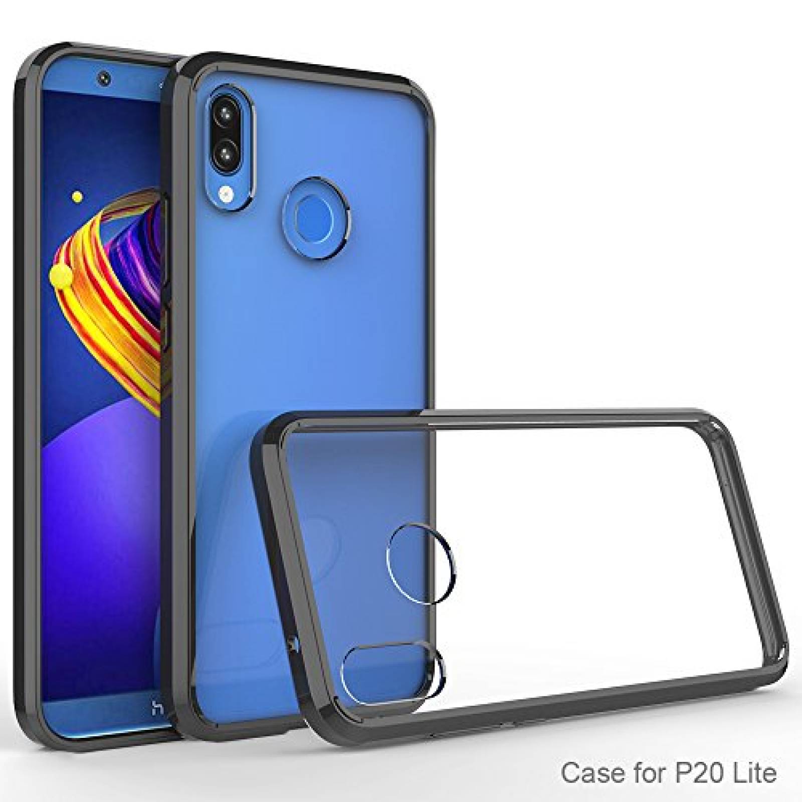 Funda Idenmex Funda Case para Huawei P20 Lite, Acrílico olor Negro